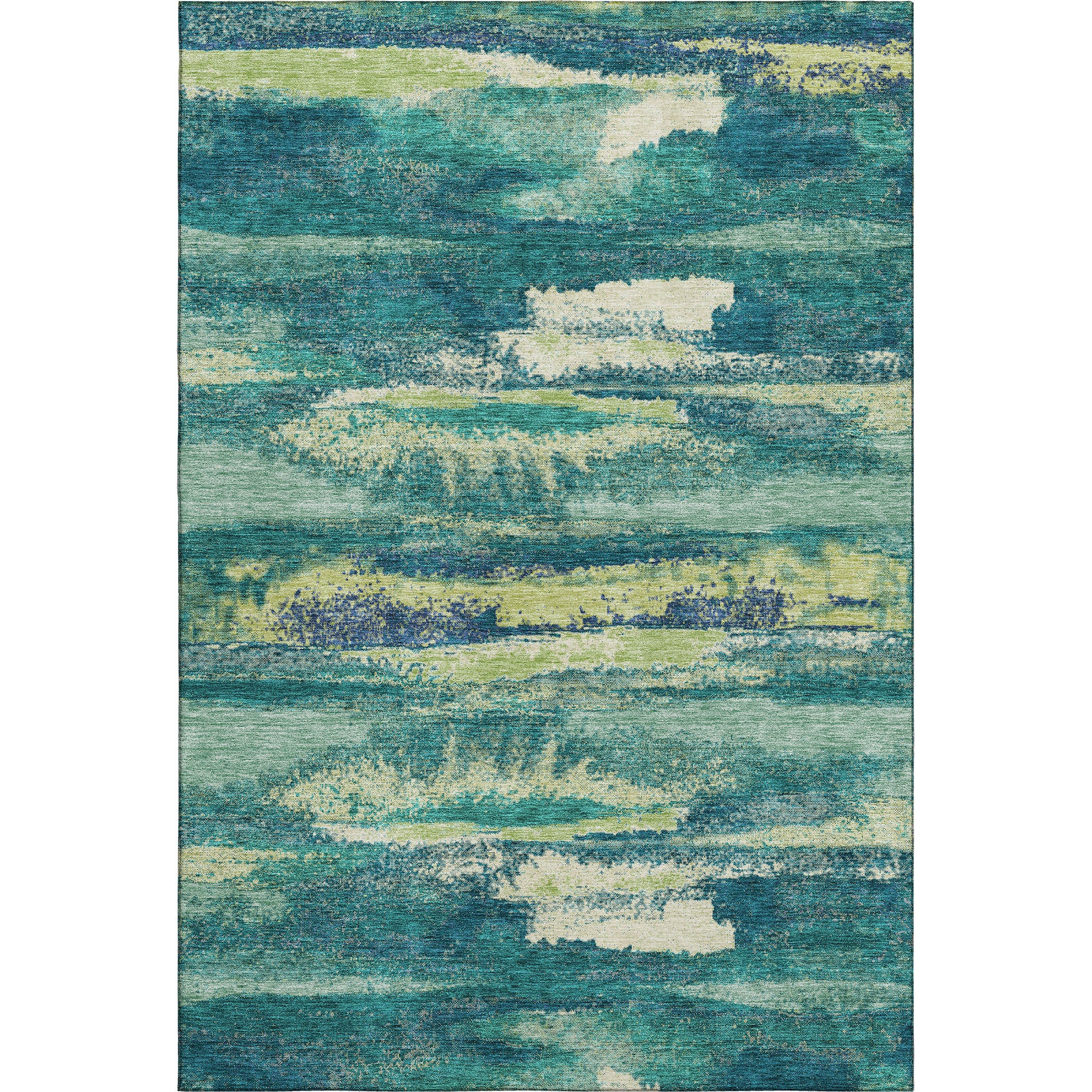 Baku Machine Washable Transitional Emerald Green Rug 2'6" x 3'10" #shape_Rectangle