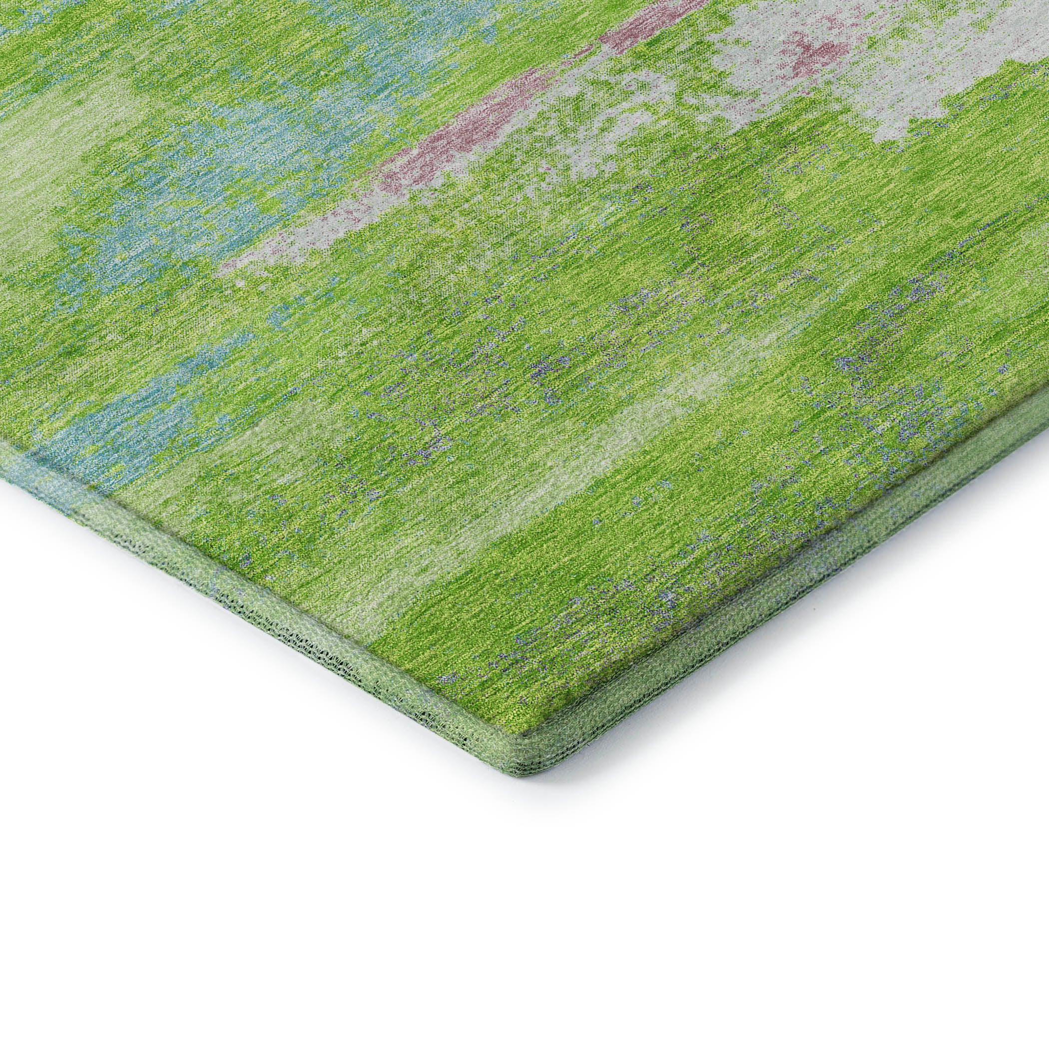 Baku Machine Washable Transitional Lime Green Rug 1'8" x 2'6" #shape_Rectangle