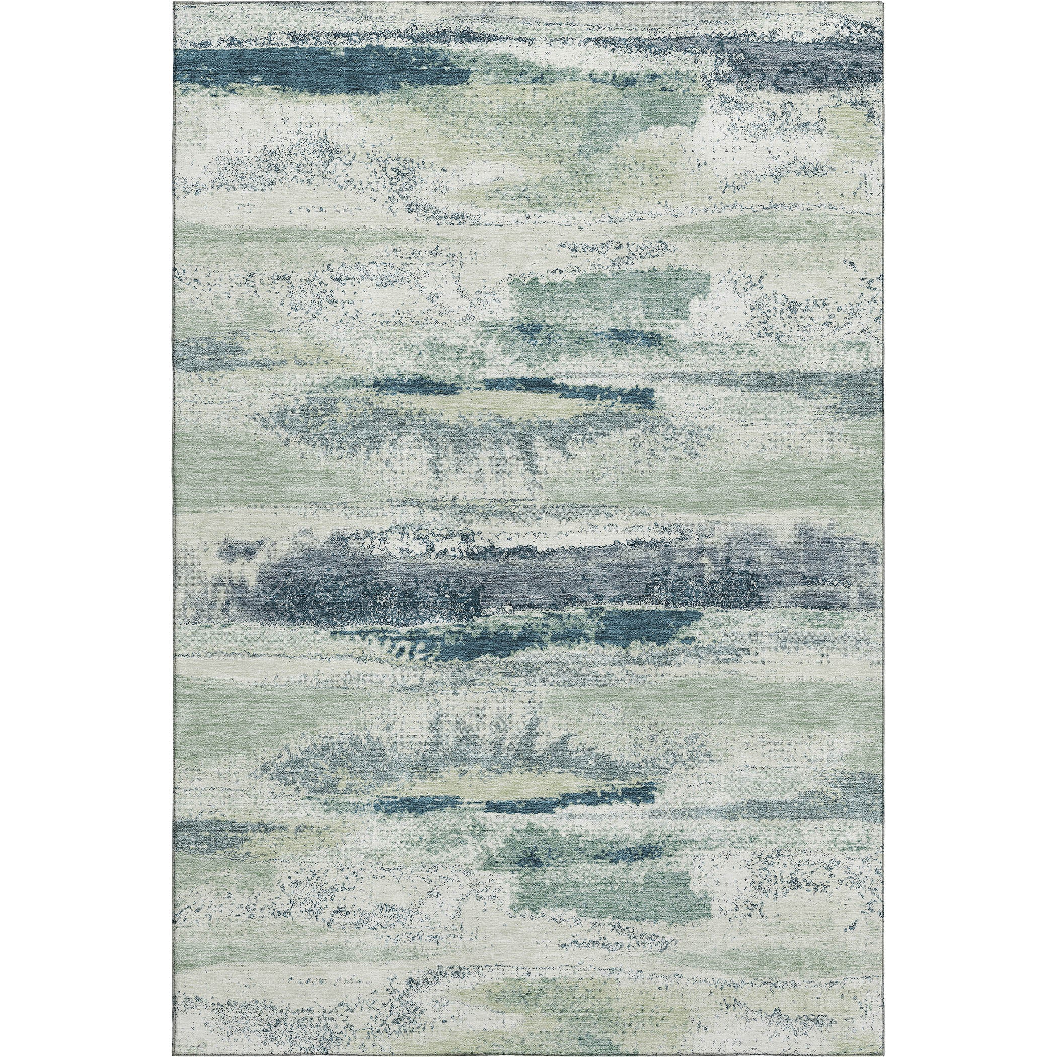 Baku Machine Washable Transitional Mint Green Rug 2'6" x 3'10" #shape_Rectangle