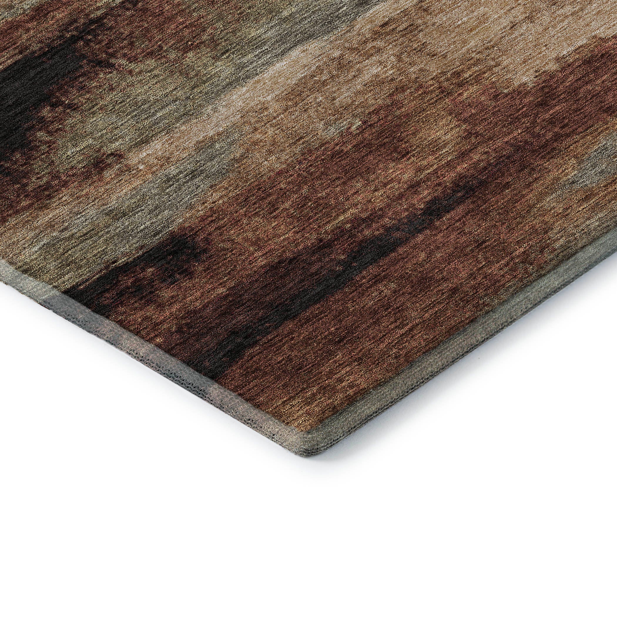Baku Machine Washable Transitional Mocha Brown Rug 1'8" x 2'6" #shape_Rectangle