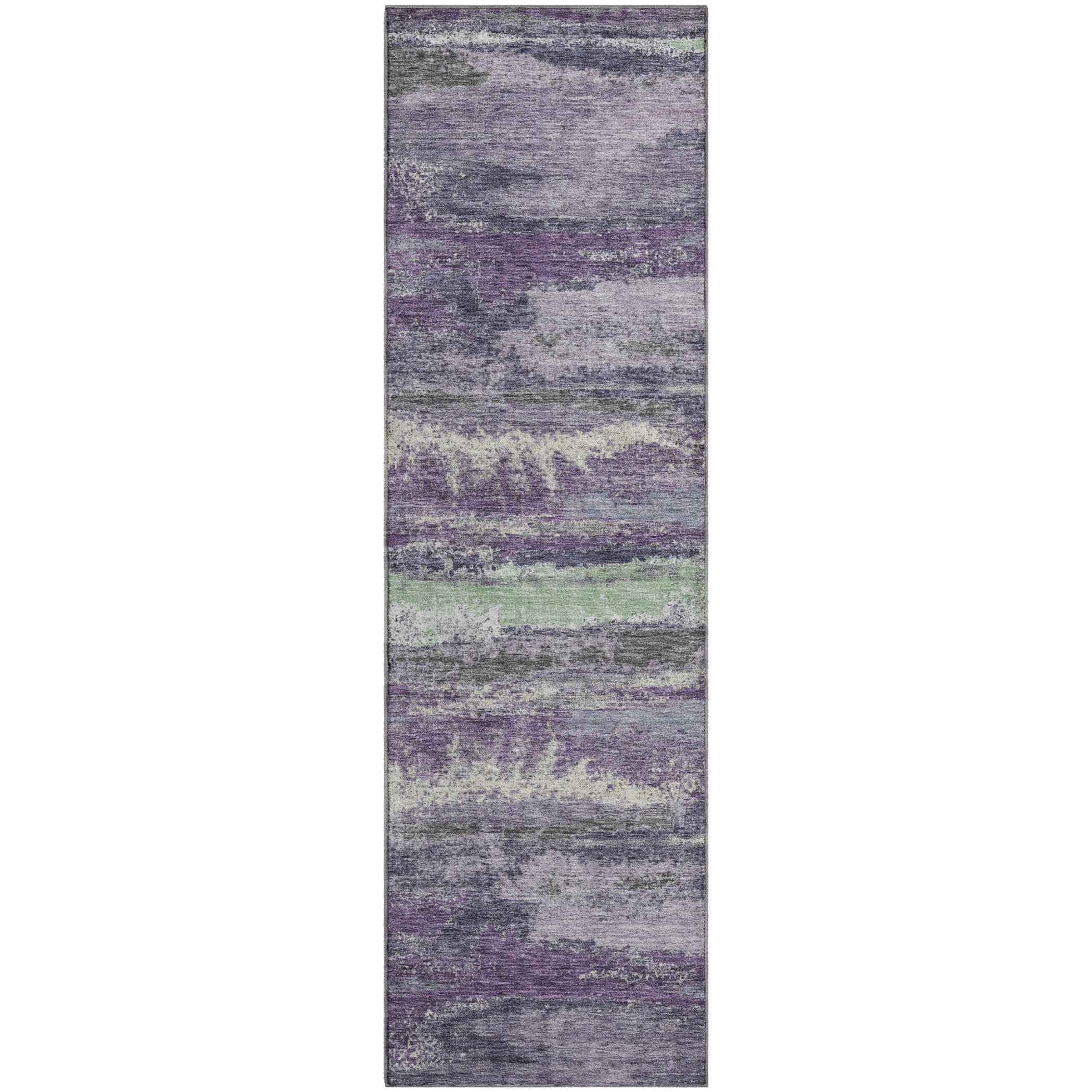 Baku Machine Washable Transitional Purple Rug 2'3" x 7'6" #shape_Runner