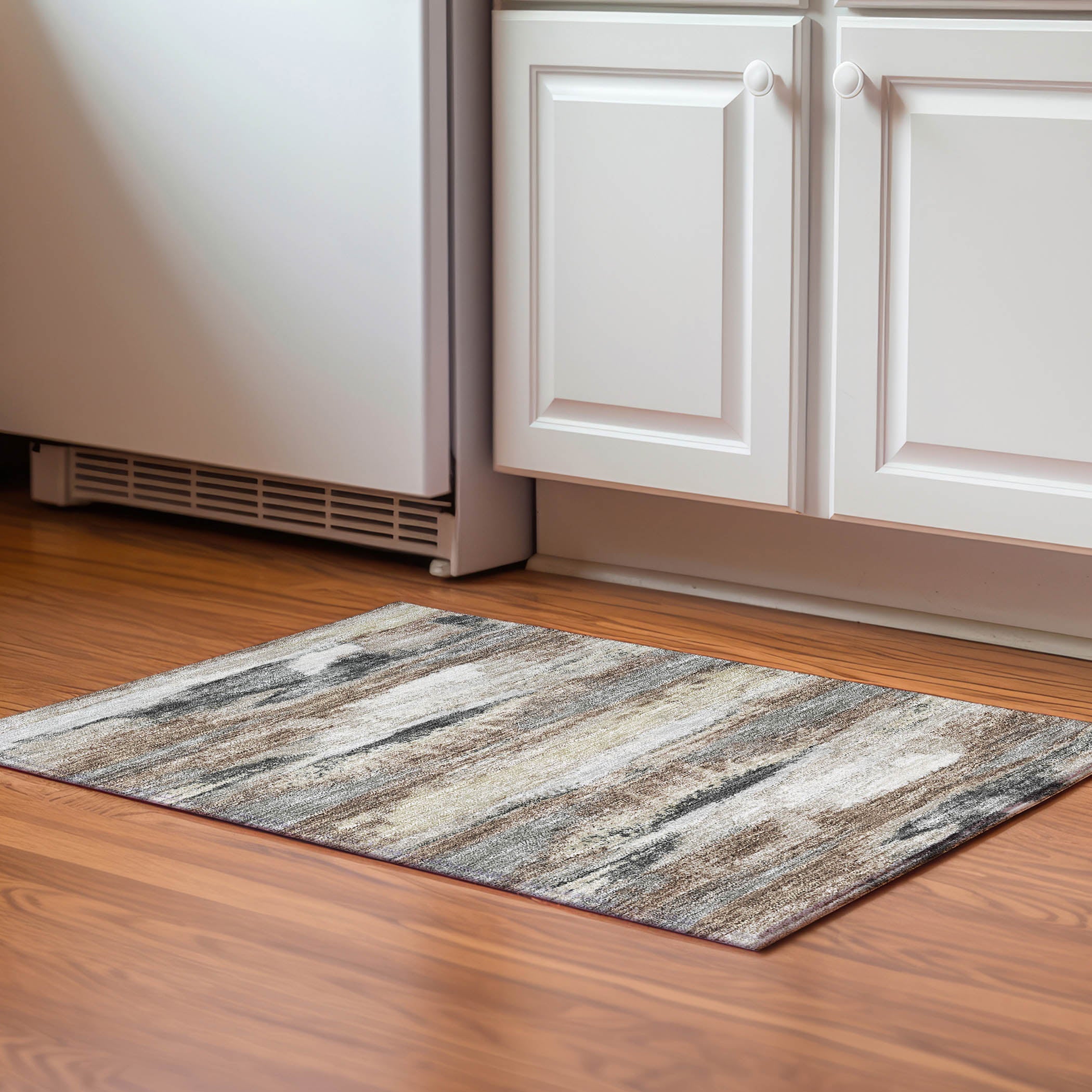 Baku Machine Washable Transitional Taupe Brown Rug 1'8" x 2'6" #shape_Rectangle