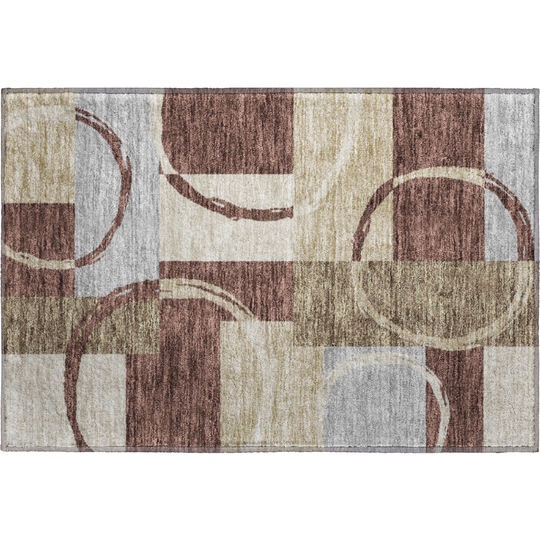 Istanbul Machine Washable Transitional Brown Rug 1'8" x 2'6" #shape_Rectangle