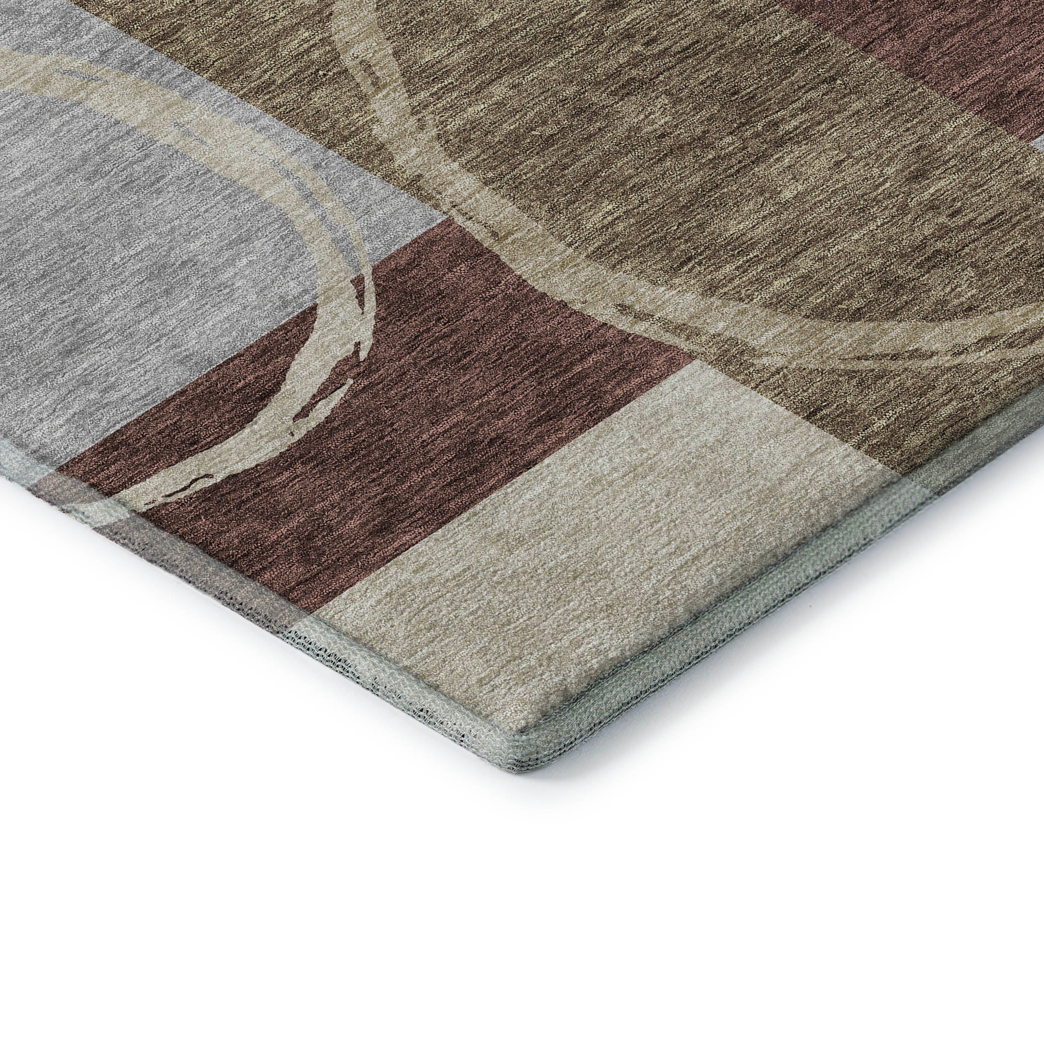Istanbul Machine Washable Transitional Brown Rug 1'8" x 2'6" #shape_Rectangle