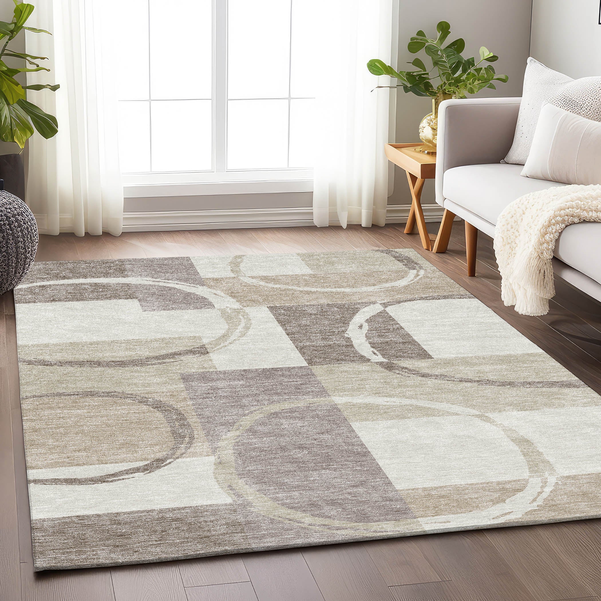 Istanbul Machine Washable Transitional Ivory Rug 2'6" x 3'10" #shape_Rectangle