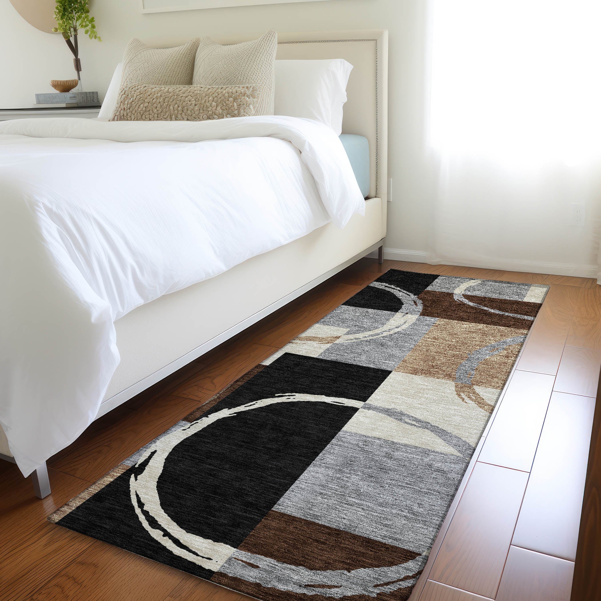 Istanbul Machine Washable Transitional Pewter Gray Rug 2'3" x 7'6" #shape_Runner