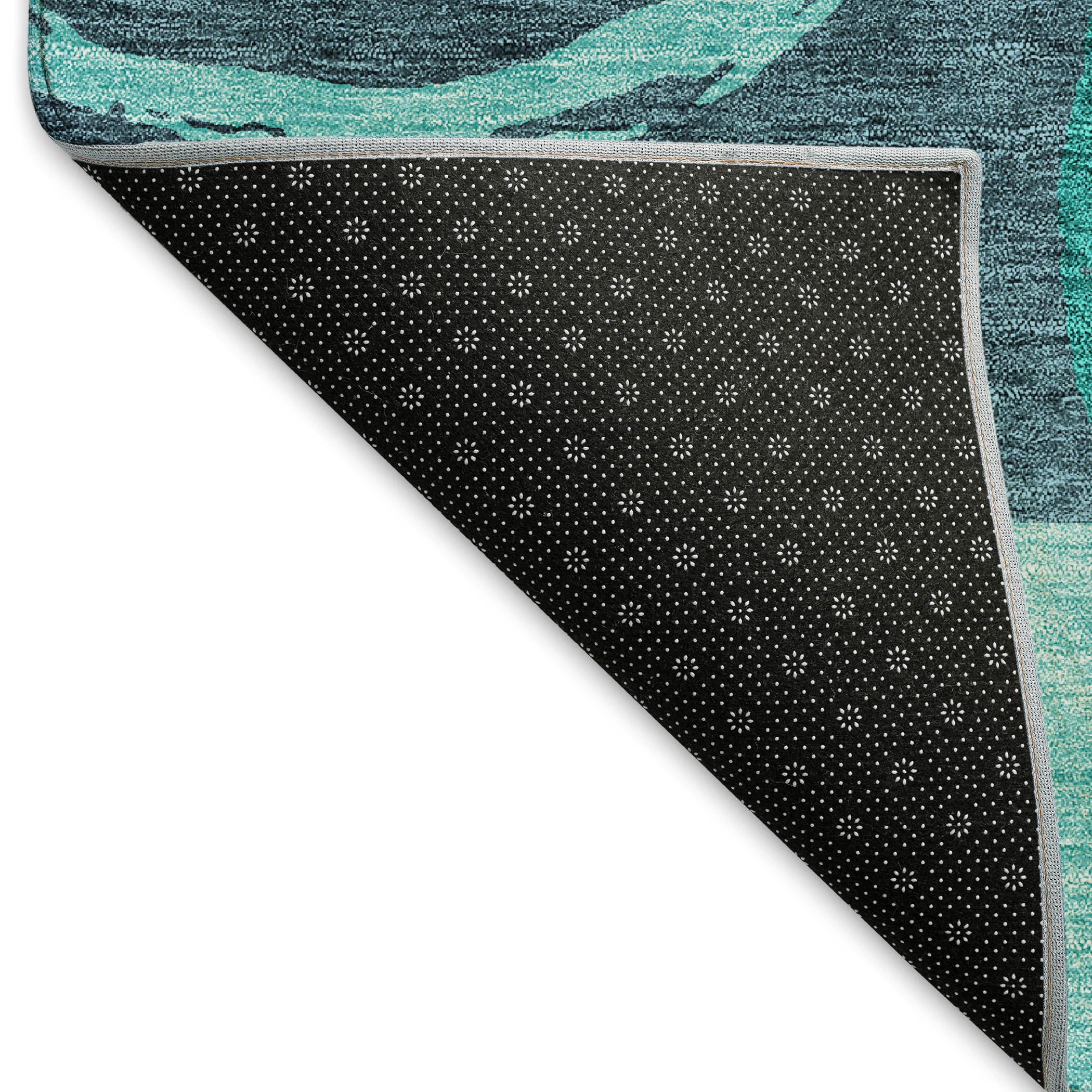 Istanbul Machine Washable Transitional Teal Rug 1'8" x 2'6" #shape_Rectangle