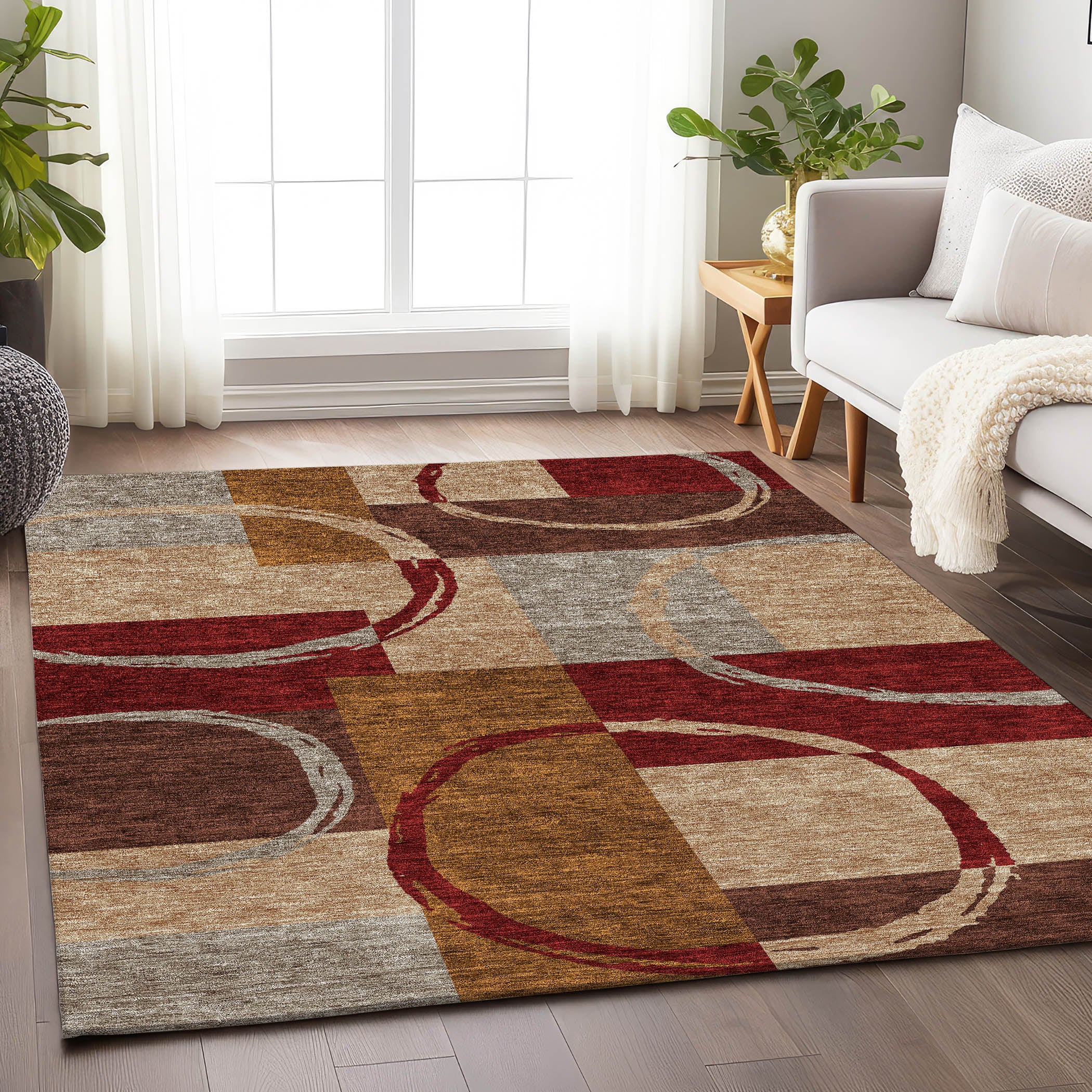 Istanbul Machine Washable Transitional Wheat Gold Rug 2'6" x 3'10" #shape_Rectangle