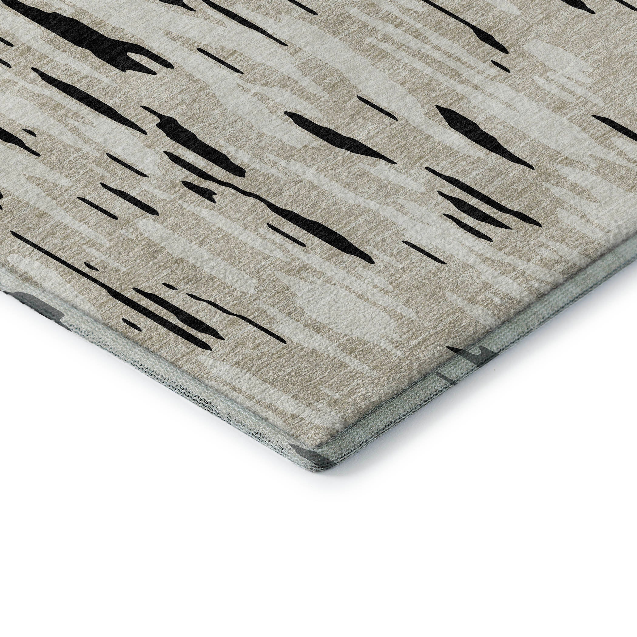 Porto Machine Washable Transitional Black Rug 1'8" x 2'6" #shape_Rectangle