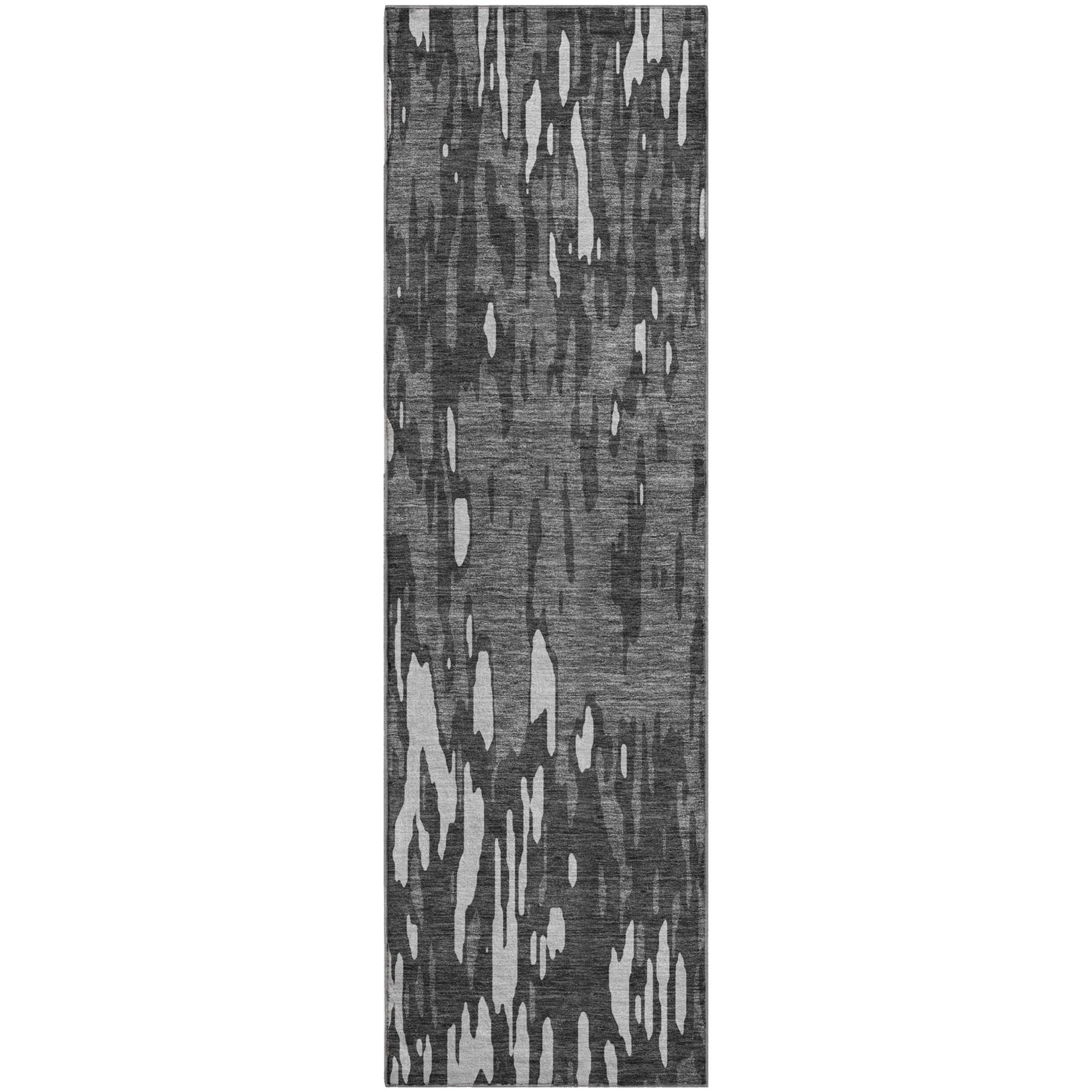 Porto Machine Washable Transitional Gray Rug 2'3" x 7'6" #shape_Runner