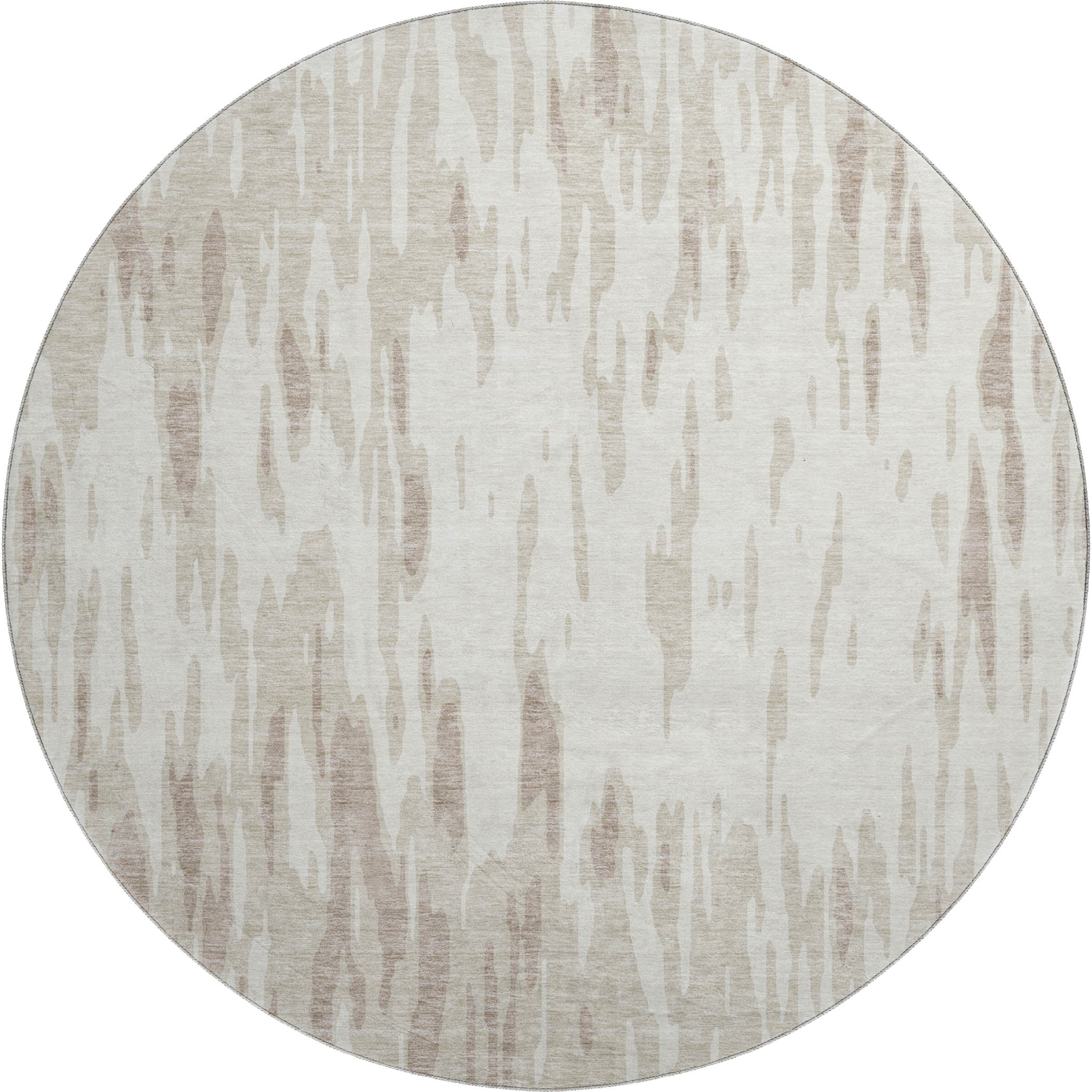 Porto Machine Washable Transitional Ivory Rug 8' x 8' #shape_Round
