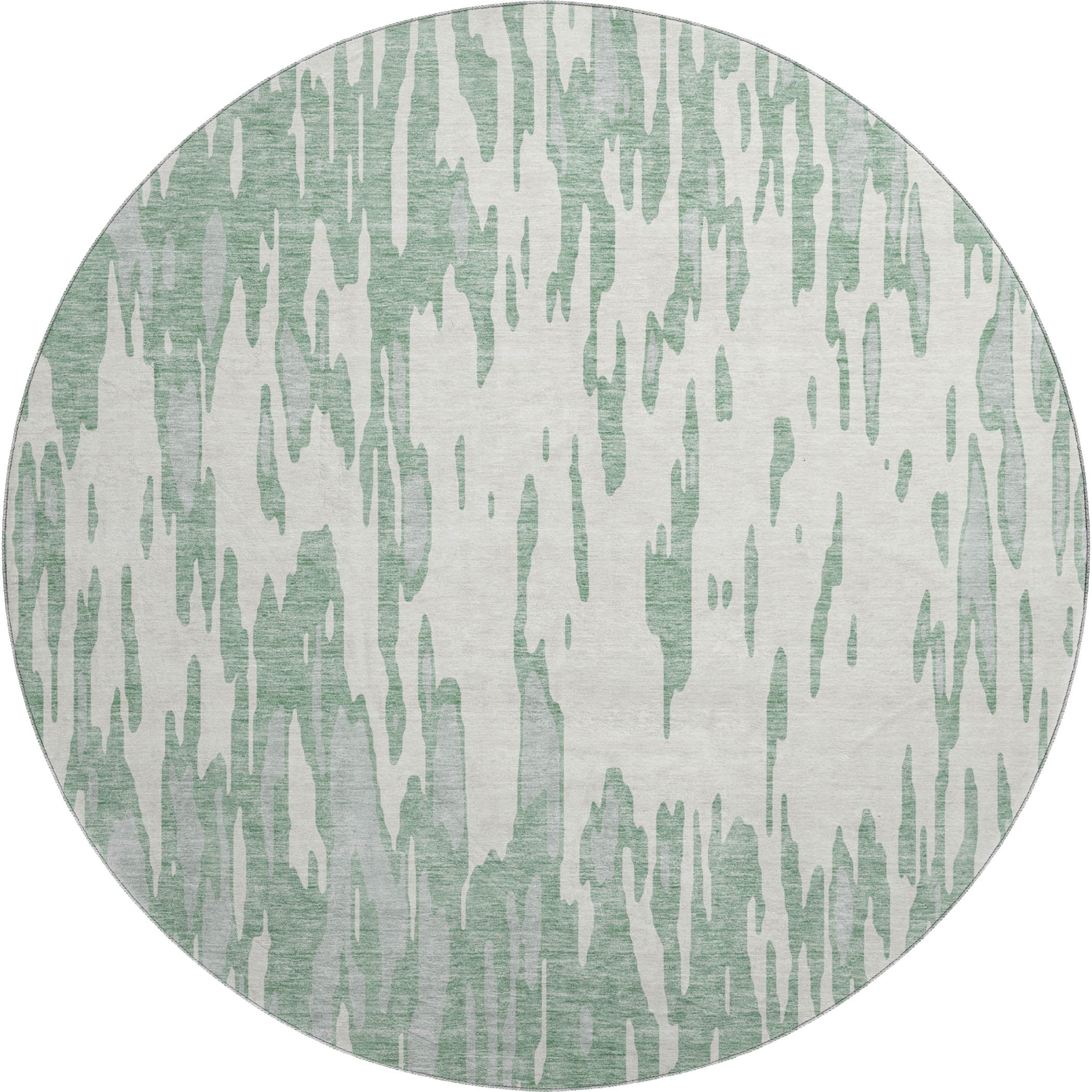 Porto Machine Washable Transitional Sage Green Rug 8' x 8' #shape_Round
