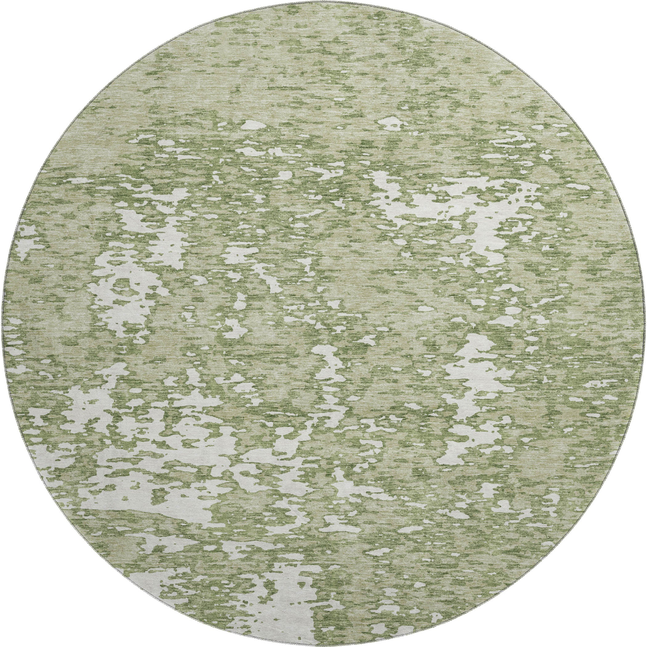 Ghent Machine Washable Transitional Aloe Green Rug 8' x 8' #shape_Round