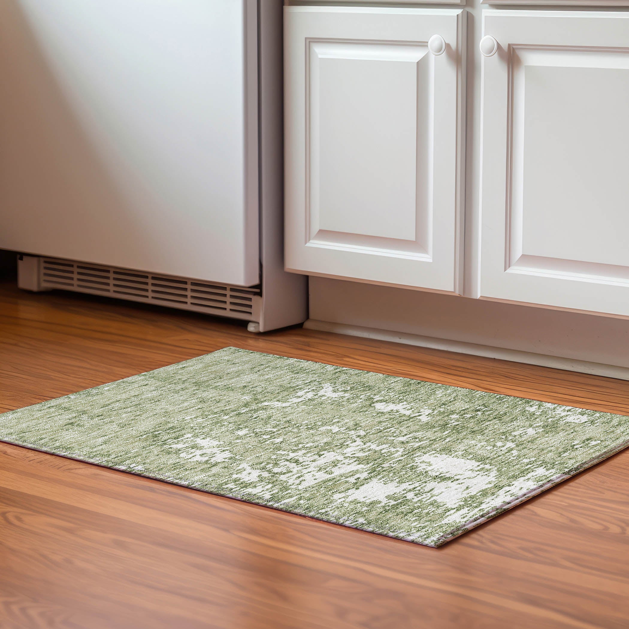 Ghent Machine Washable Transitional Aloe Green Rug 1'8" x 2'6" #shape_Rectangle