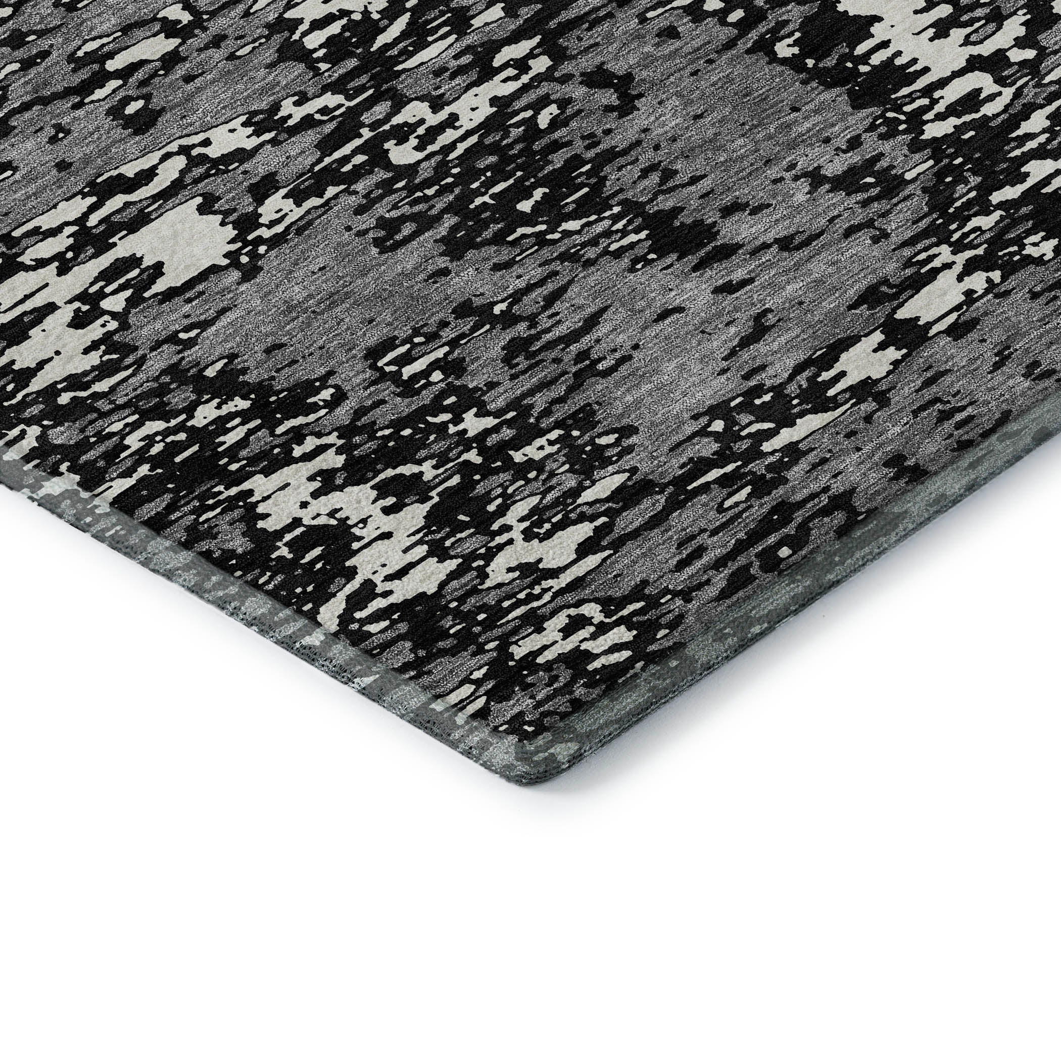 Ghent Machine Washable Transitional Black Rug 1'8" x 2'6" #shape_Rectangle