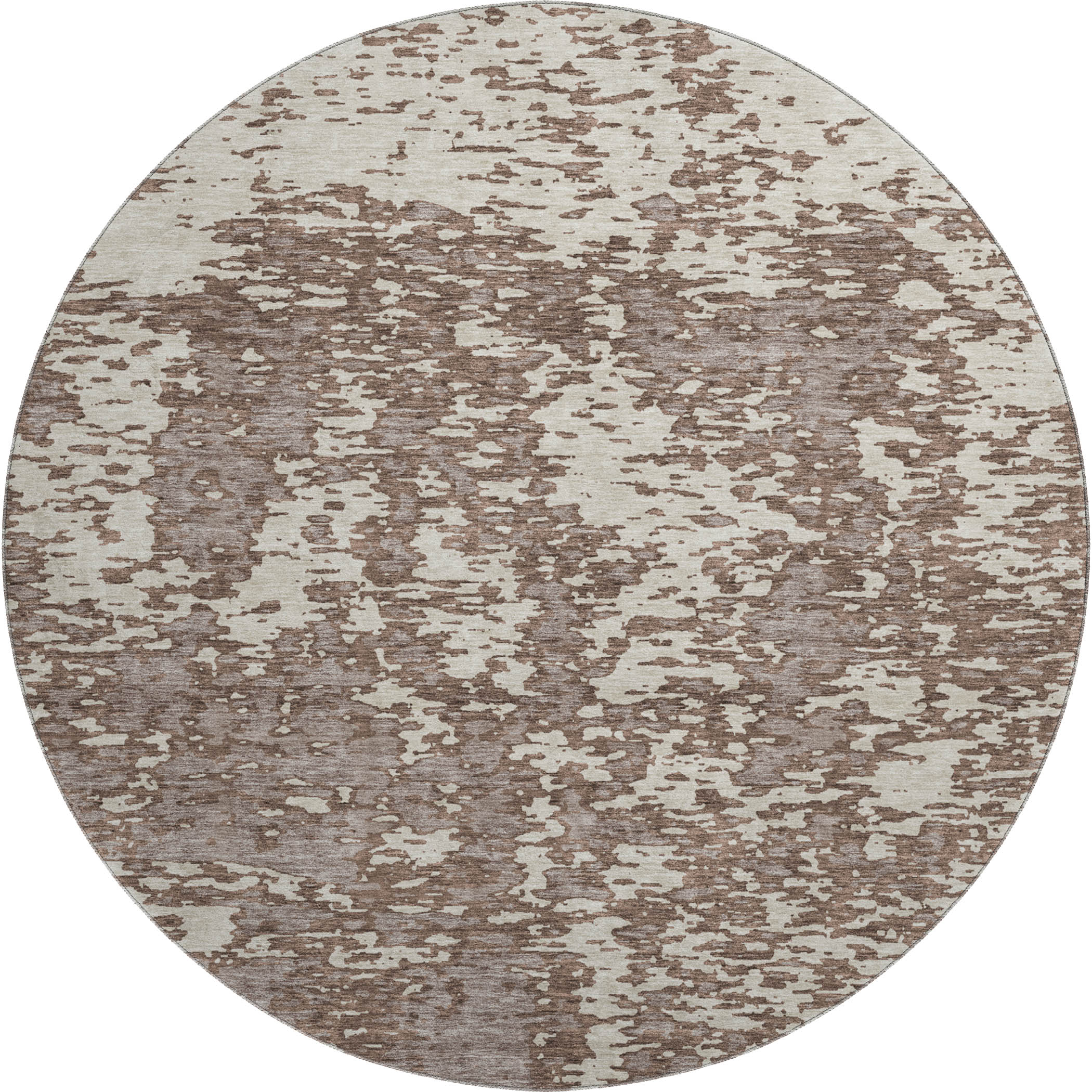 Ghent Machine Washable Transitional Brown Rug 8' x 8' #shape_Round
