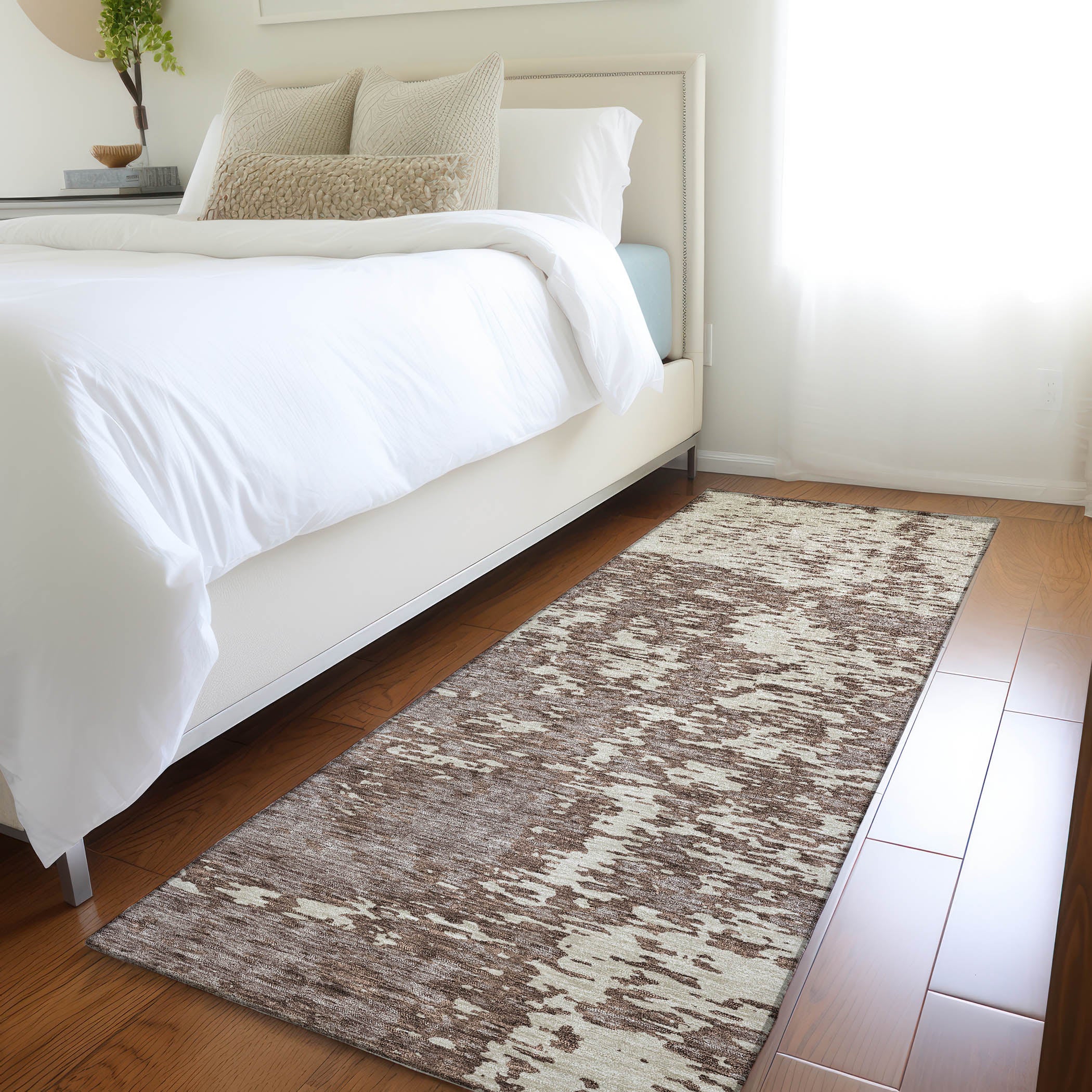 Ghent Machine Washable Transitional Brown Rug 2'3" x 7'6" #shape_Runner