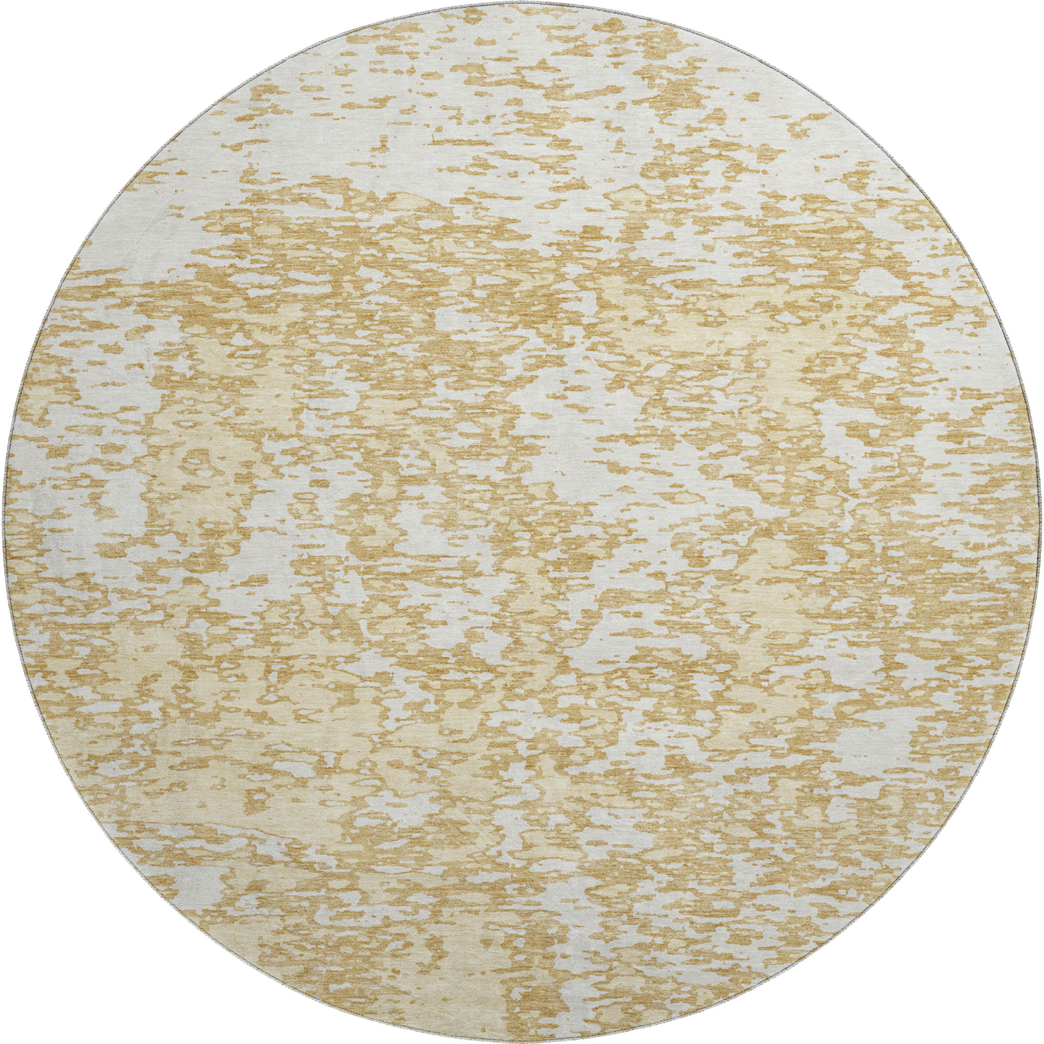 Ghent Machine Washable Transitional Gold Rug 8' x 8' #shape_Round