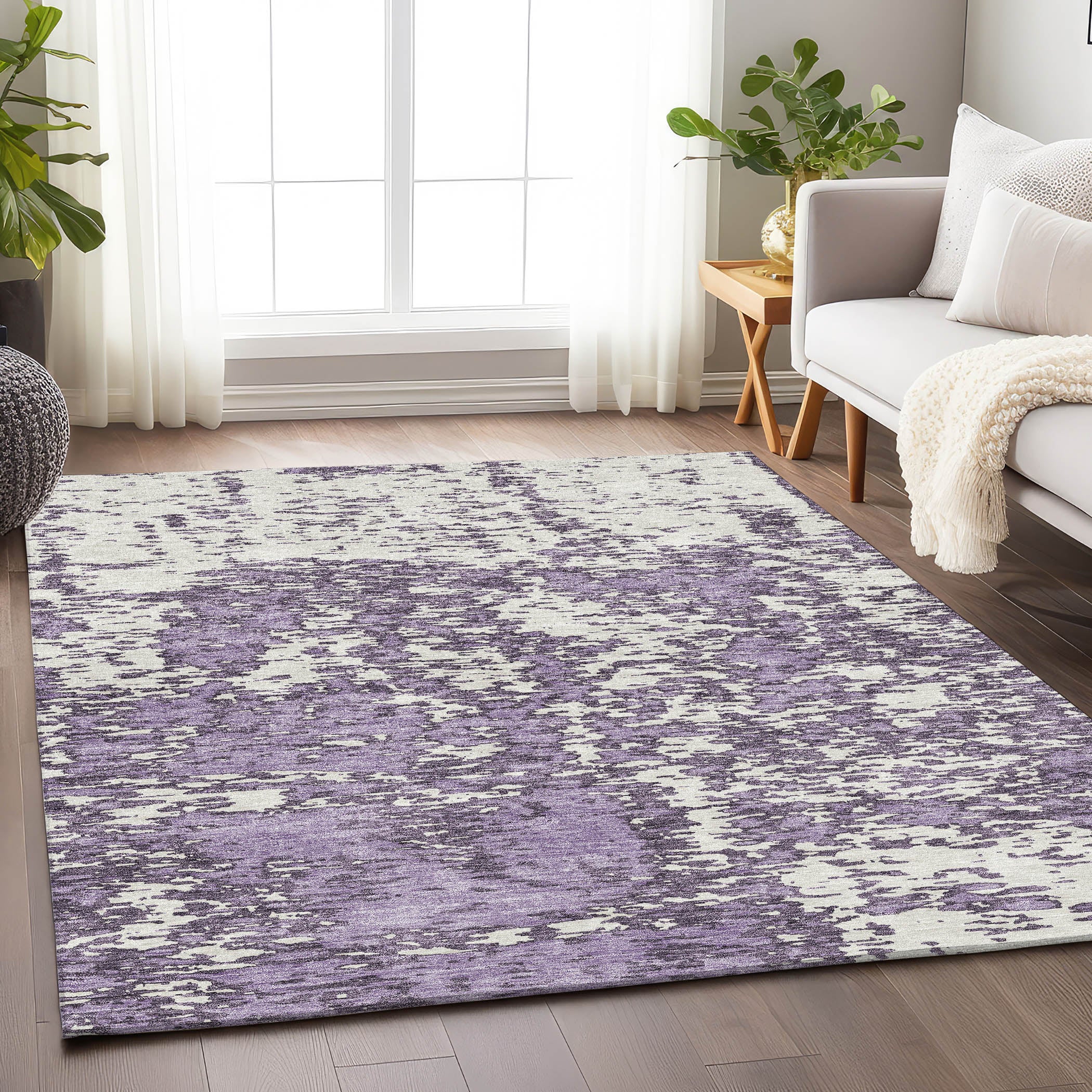 Ghent Machine Washable Transitional Lavender Purple Rug 2'6" x 3'10" #shape_Rectangle