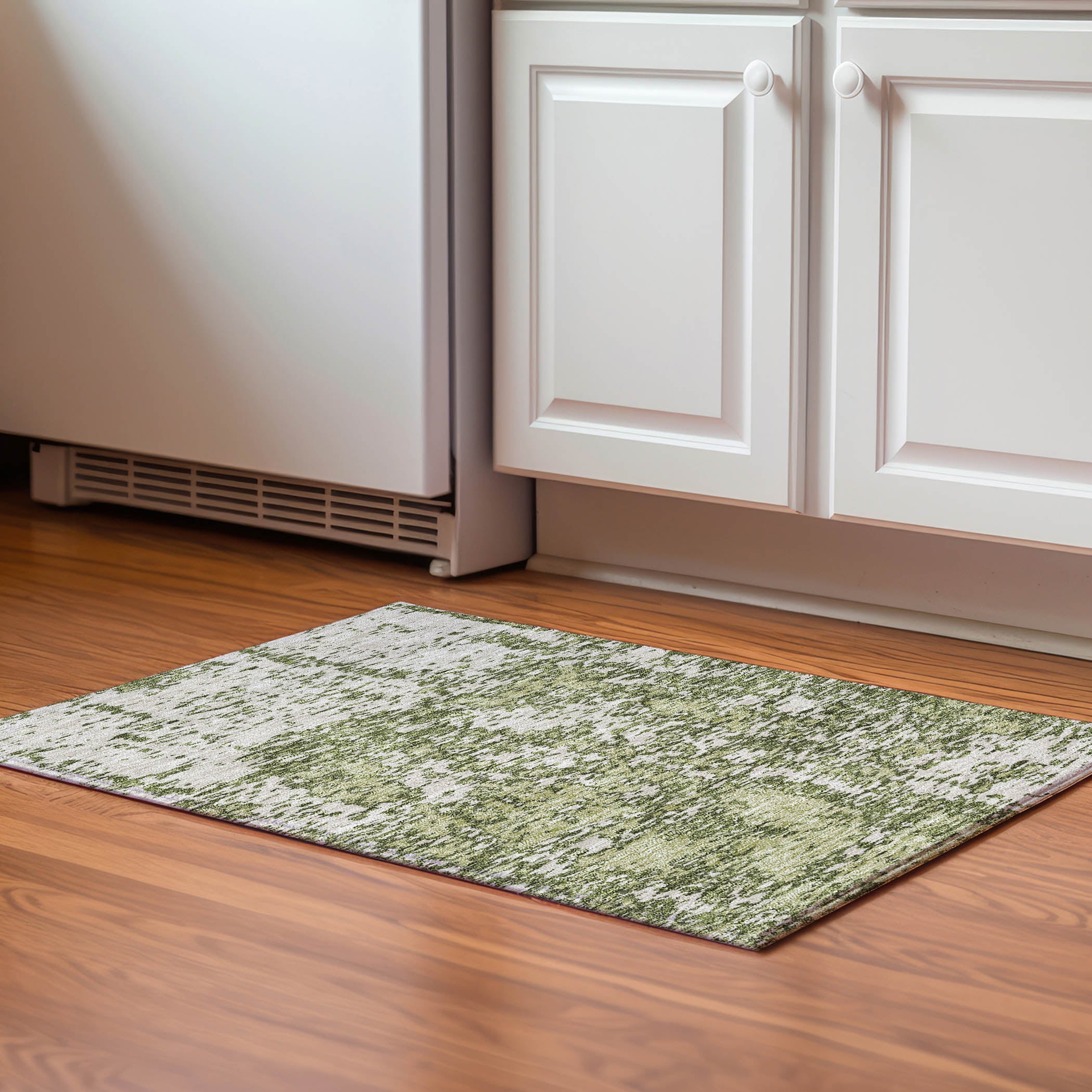 Ghent Machine Washable Transitional Olive Green Rug 1'8" x 2'6" #shape_Rectangle