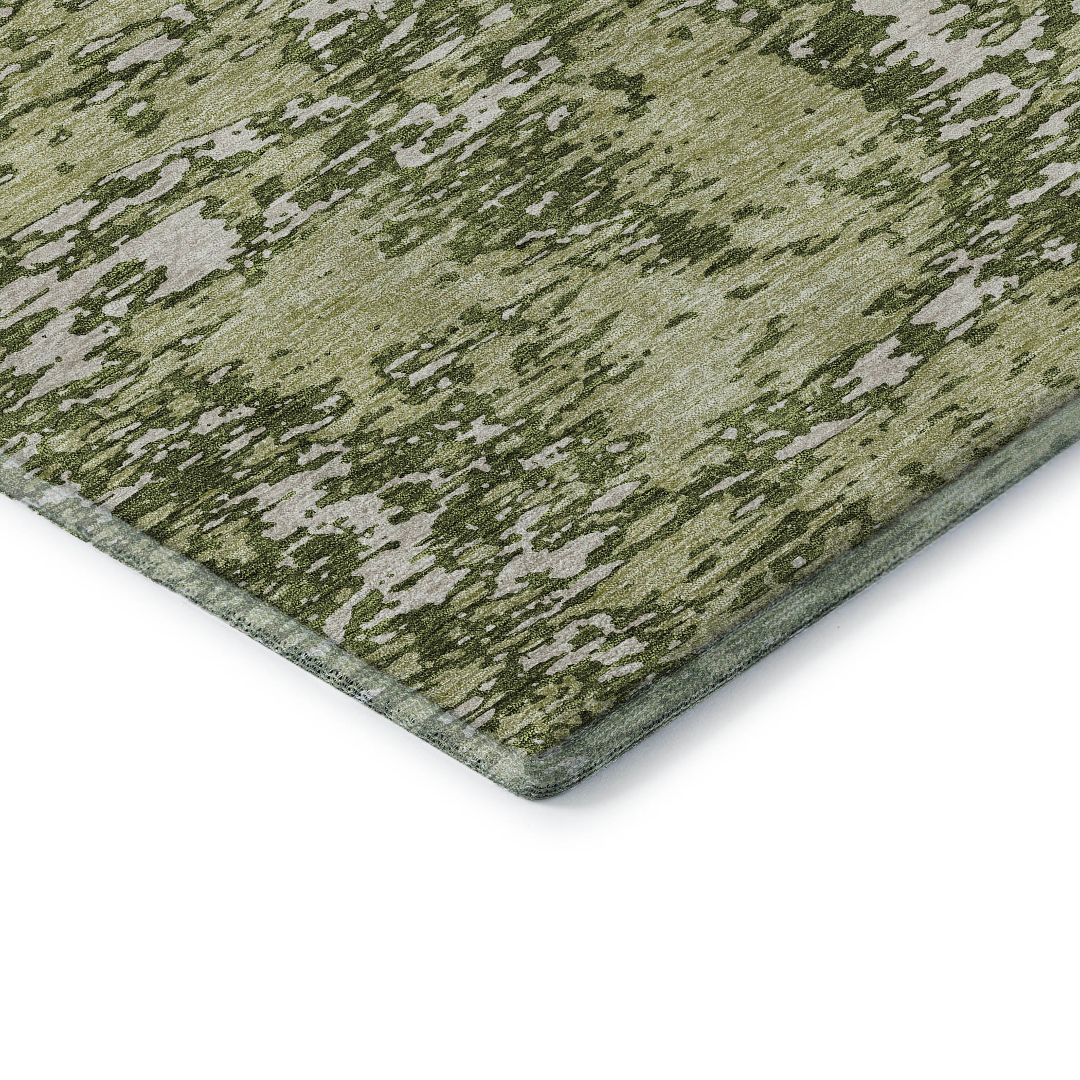 Ghent Machine Washable Transitional Olive Green Rug 1'8" x 2'6" #shape_Rectangle