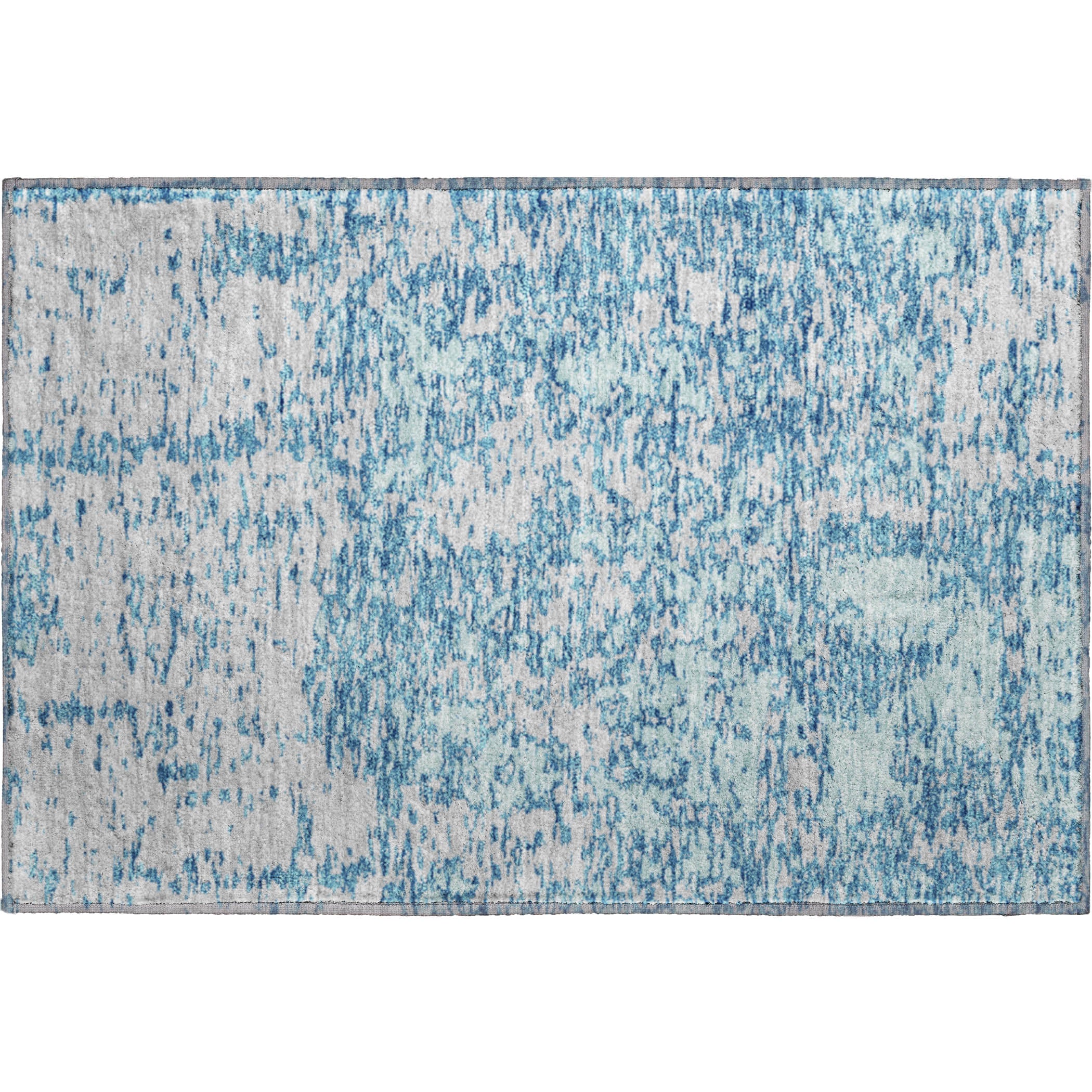 Ghent Machine Washable Transitional Teal Rug 1'8" x 2'6" #shape_Rectangle