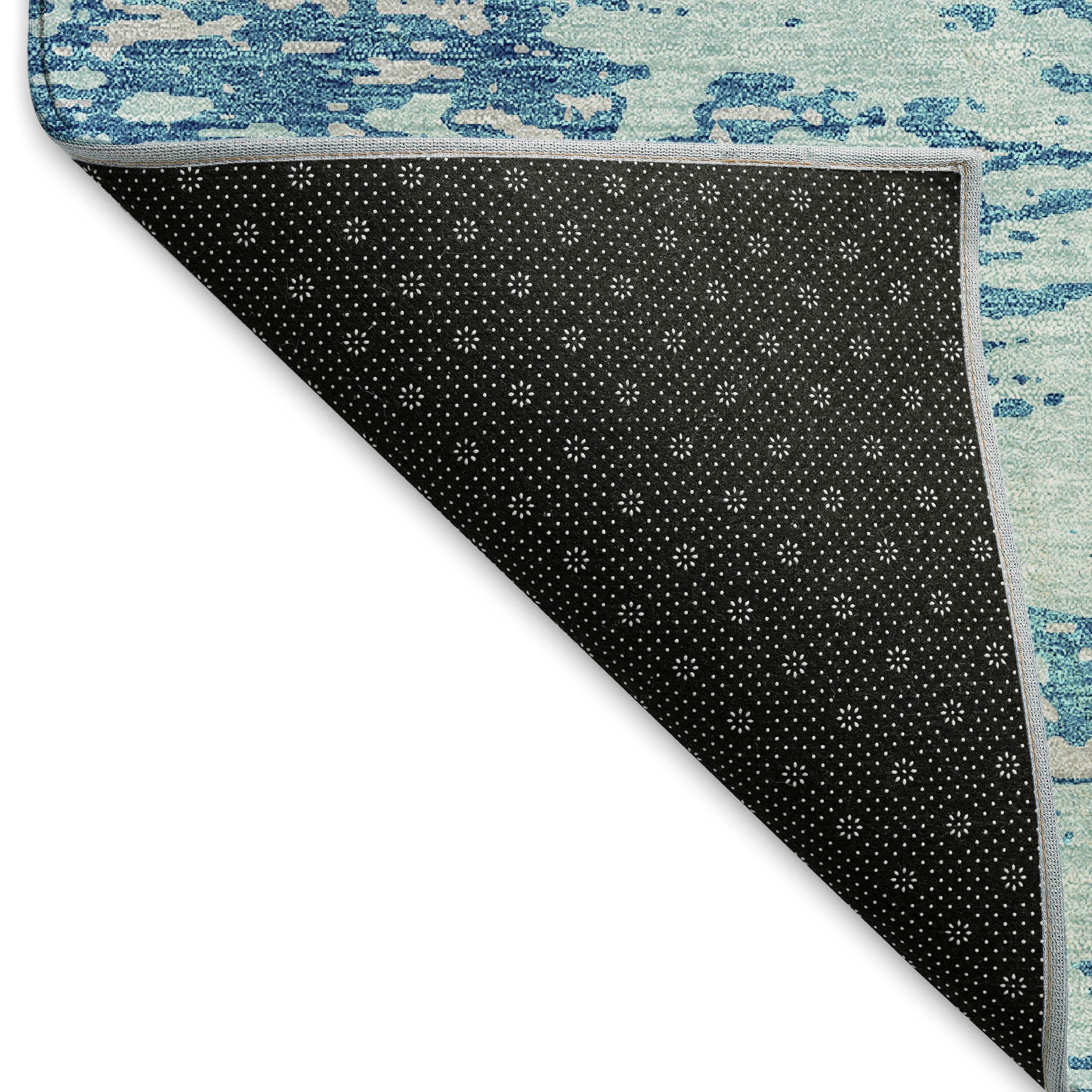 Ghent Machine Washable Transitional Teal Rug 1'8" x 2'6" #shape_Rectangle