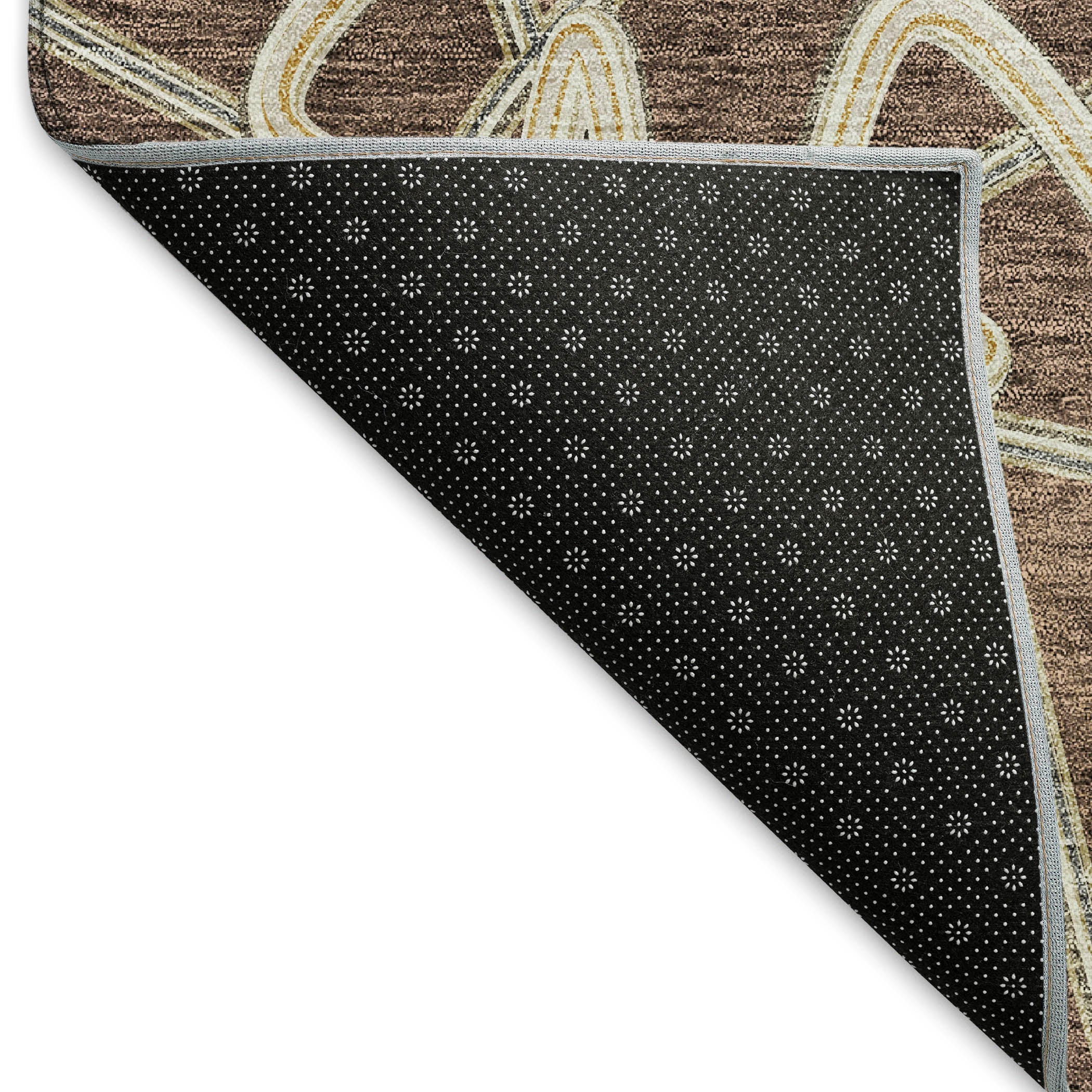 Cusco Machine Washable Transitional Brown Rug 1'8" x 2'6" #shape_Rectangle