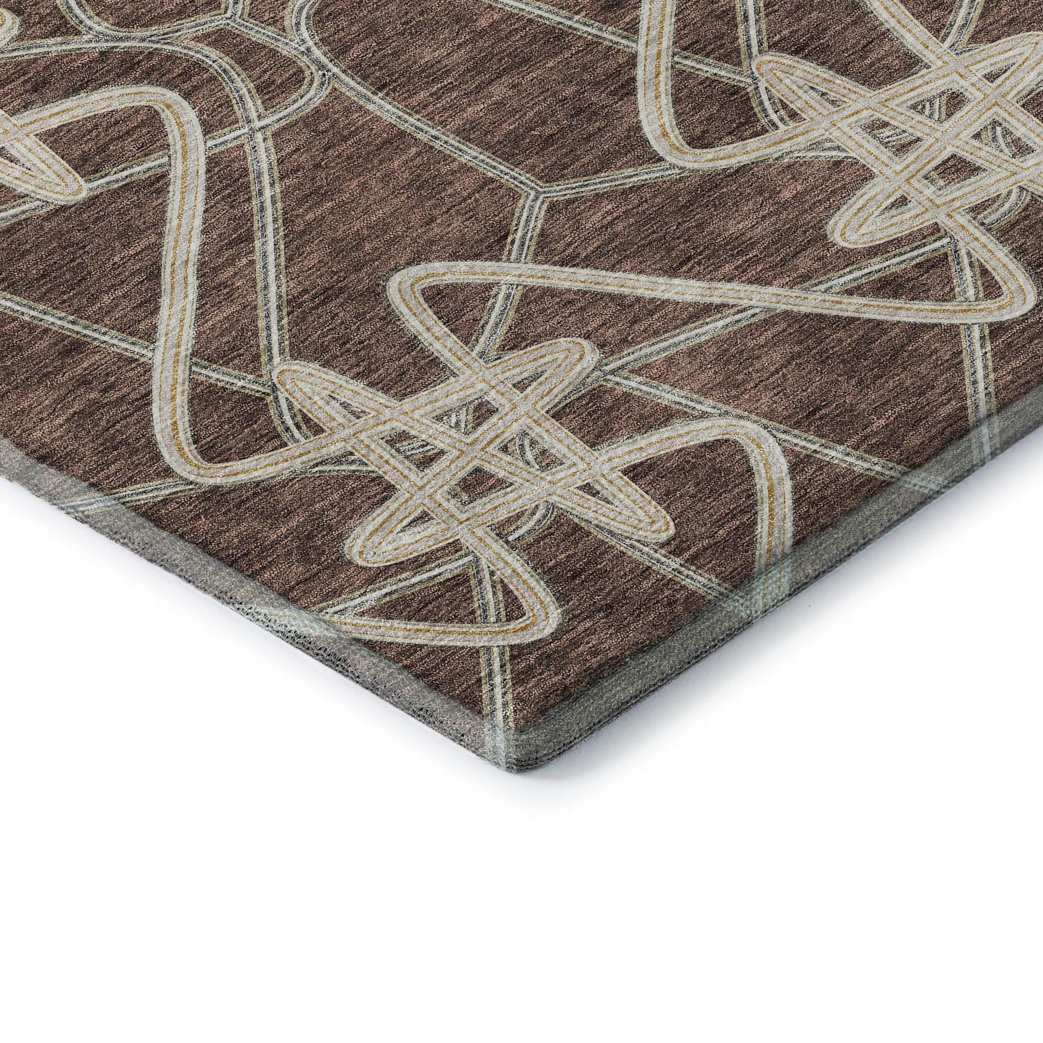 Cusco Machine Washable Transitional Brown Rug 1'8" x 2'6" #shape_Rectangle