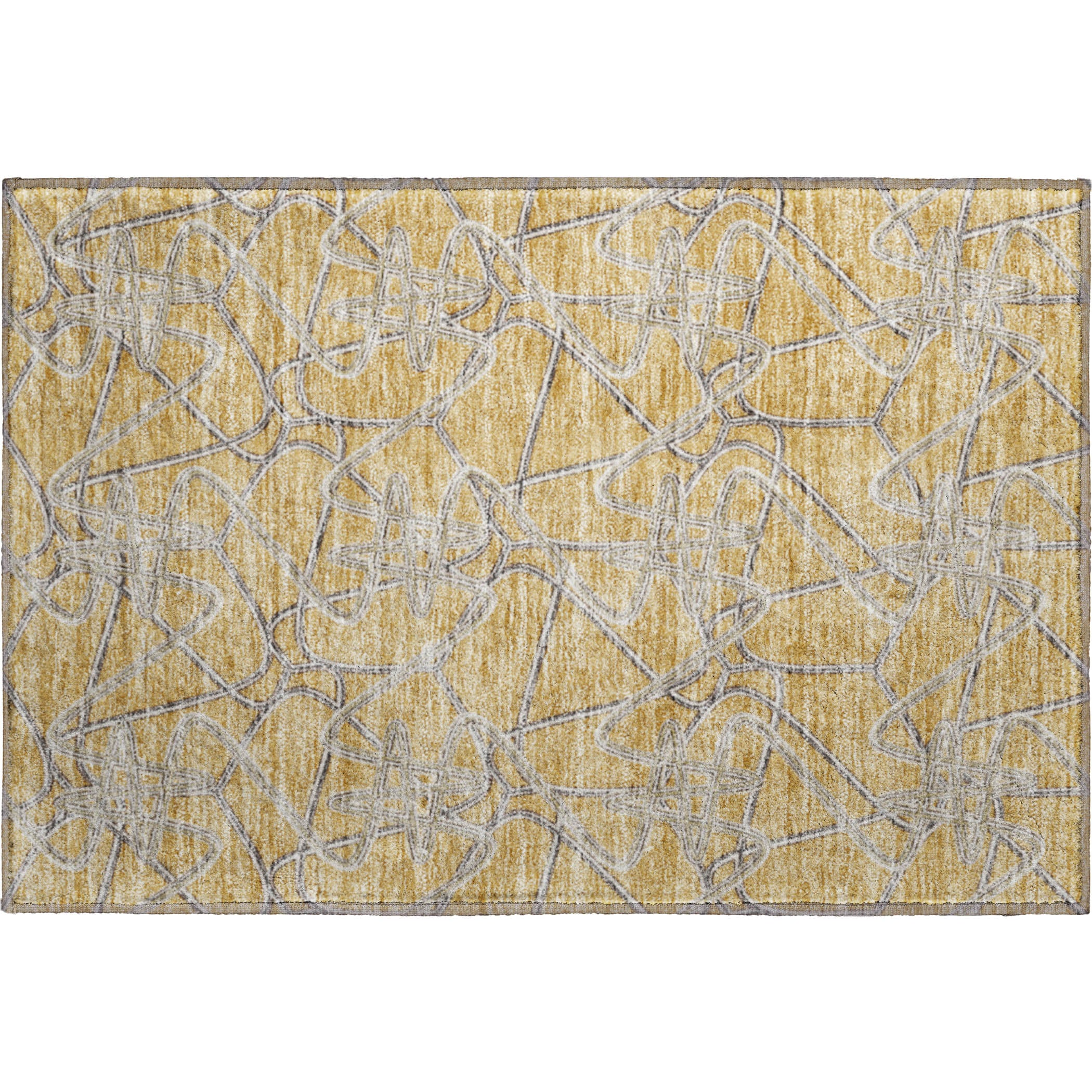 Cusco Machine Washable Transitional Gold Rug 1'8" x 2'6" #shape_Rectangle