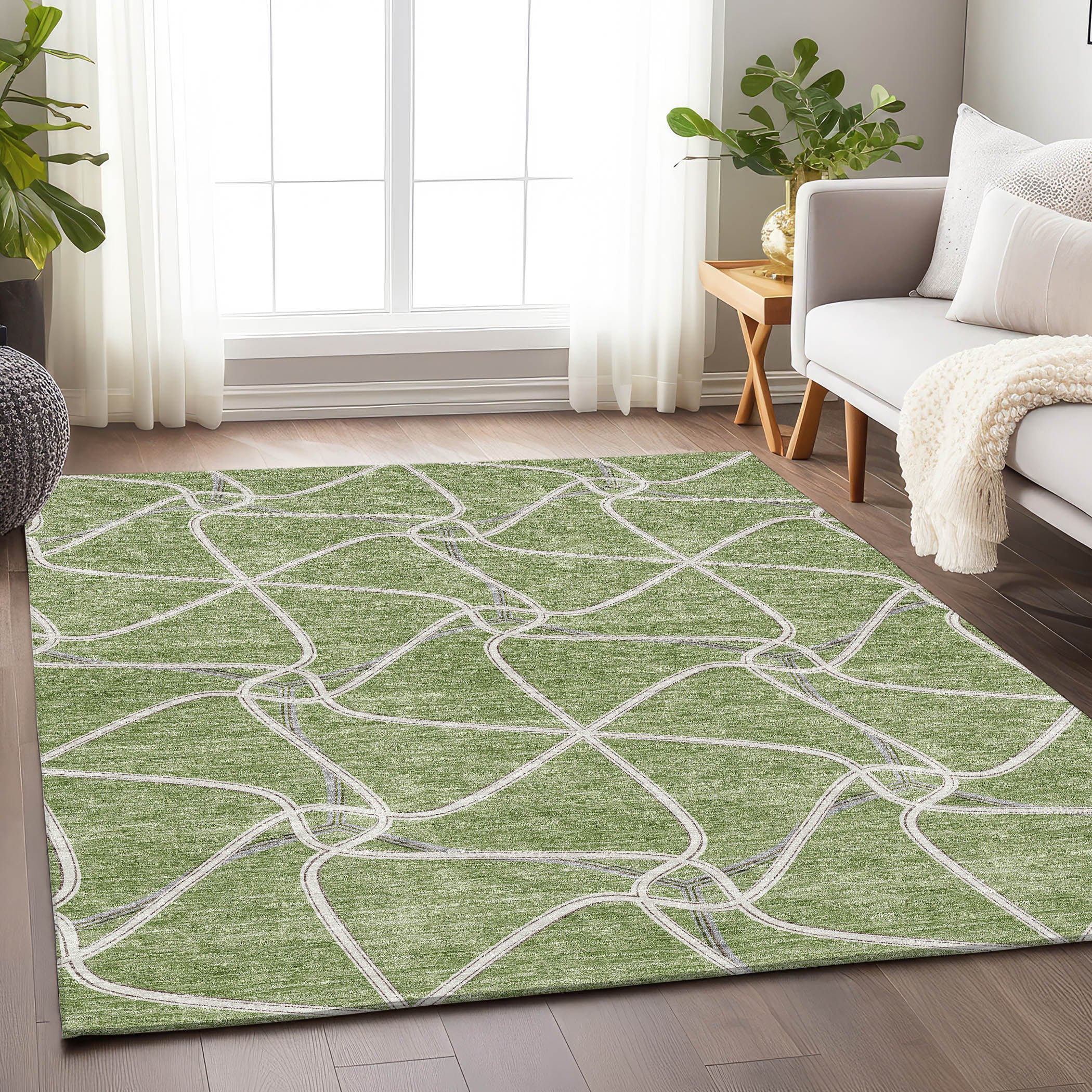 Jaipur Machine Washable Transitional Aloe Green Rug 2'6" x 3'10" #shape_Rectangle