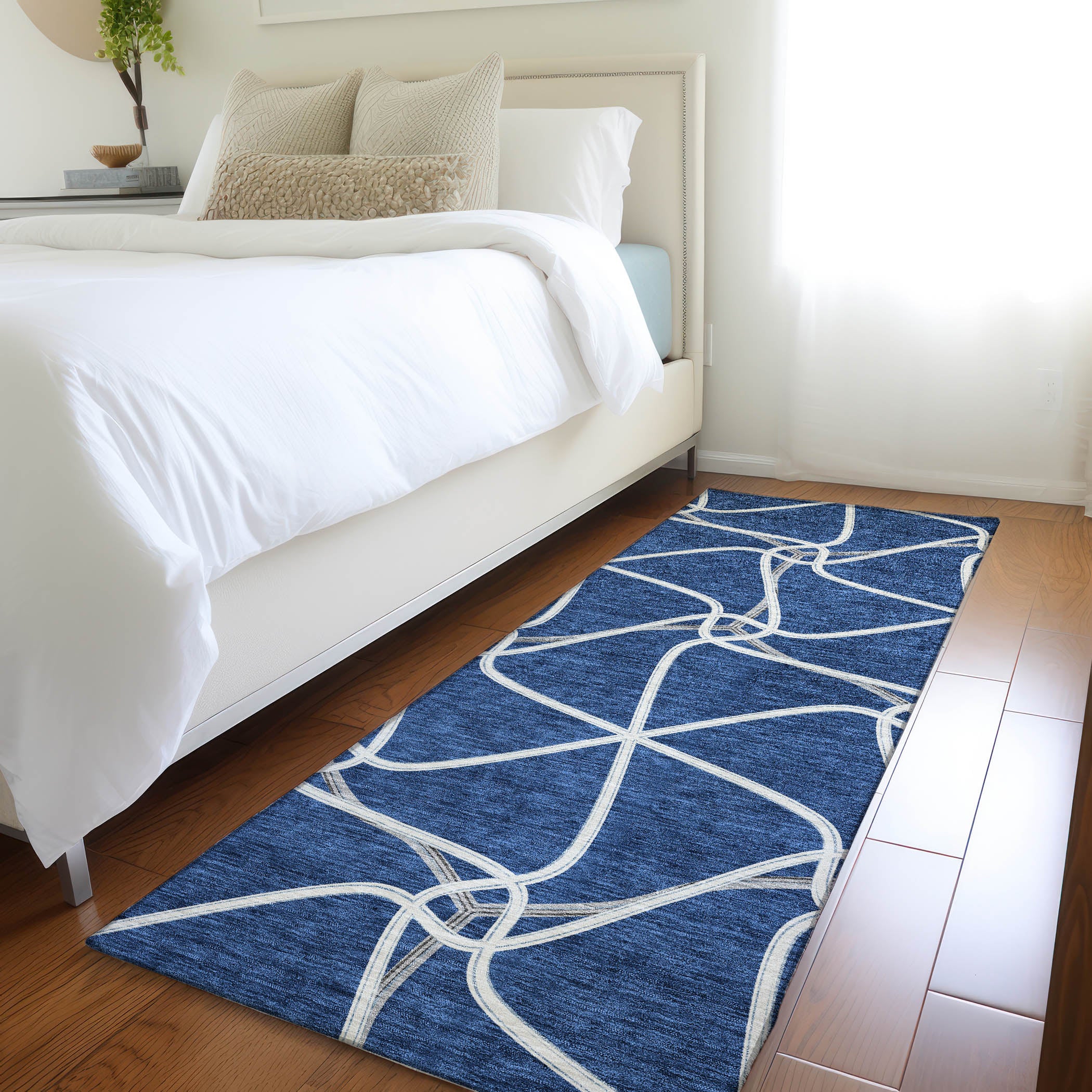 Jaipur Machine Washable Transitional Blue Rug 2'3" x 7'6" #shape_Runner