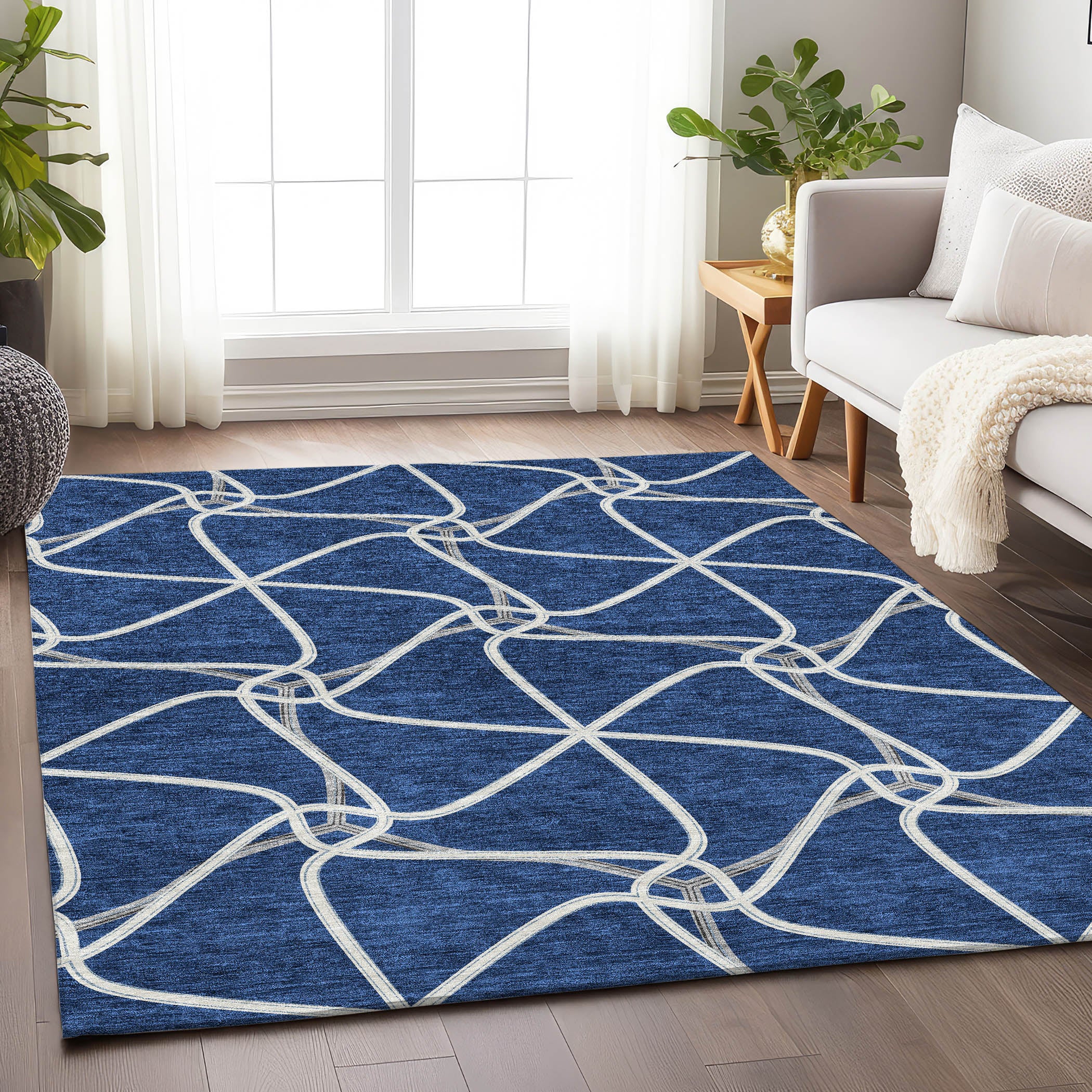 Jaipur Machine Washable Transitional Blue Rug 2'6" x 3'10" #shape_Rectangle