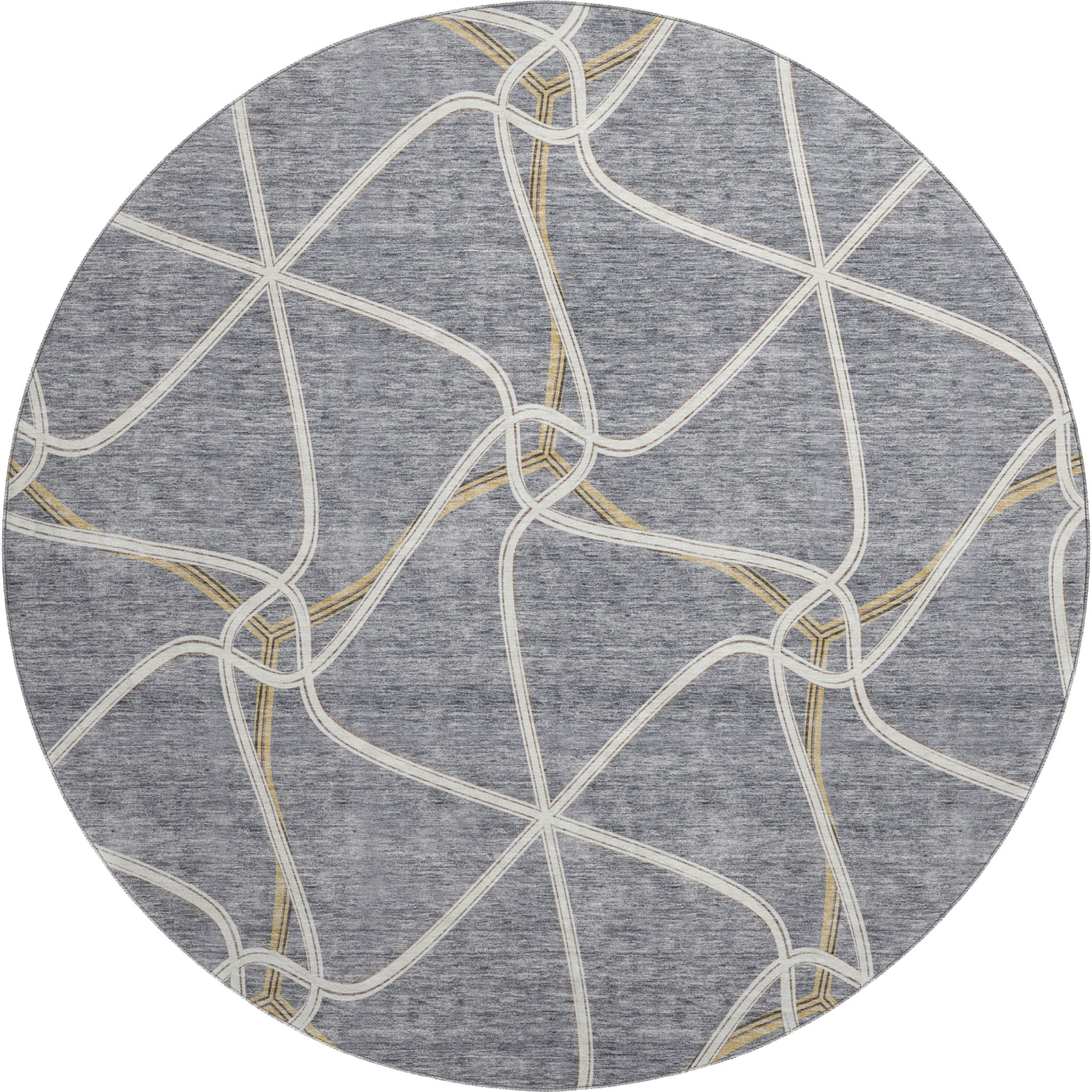 Jaipur Machine Washable Transitional Gray Rug 8' x 8' #shape_Round