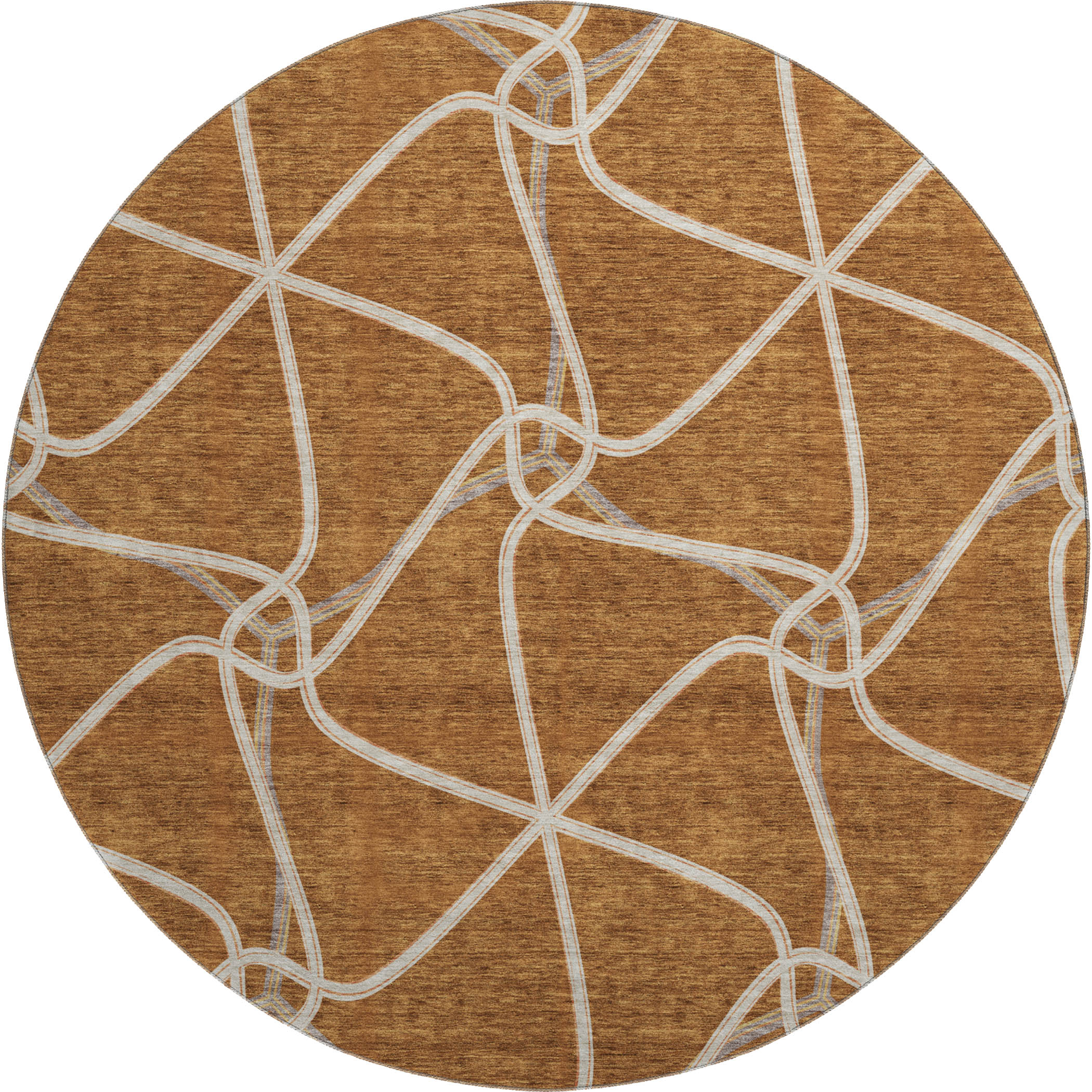 Jaipur Machine Washable Transitional Paprika Orange Rug 8' x 8' #shape_Round