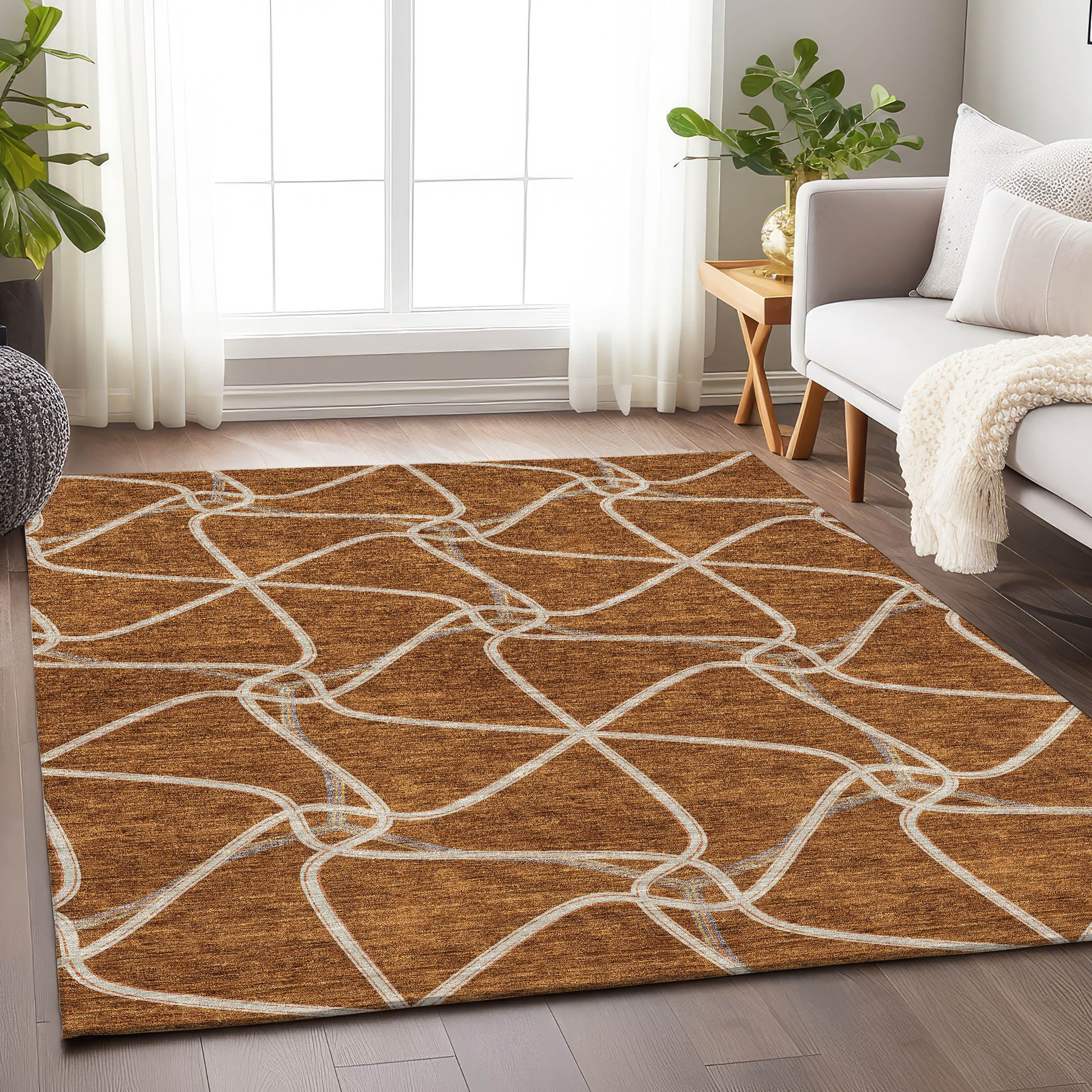 Jaipur Machine Washable Transitional Paprika Orange Rug 2'6" x 3'10" #shape_Rectangle