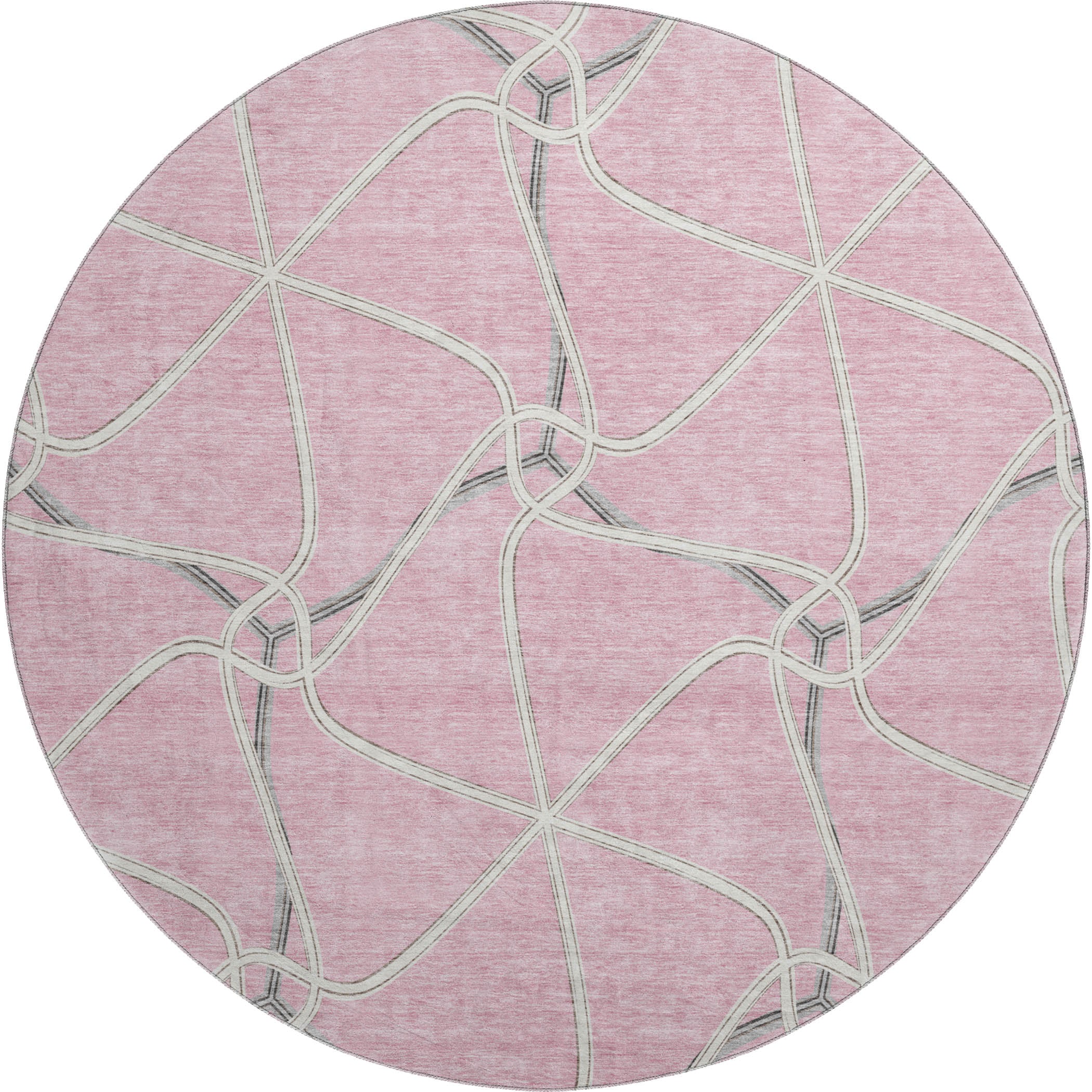 Jaipur Machine Washable Transitional Pink Rug 8' x 8' #shape_Round