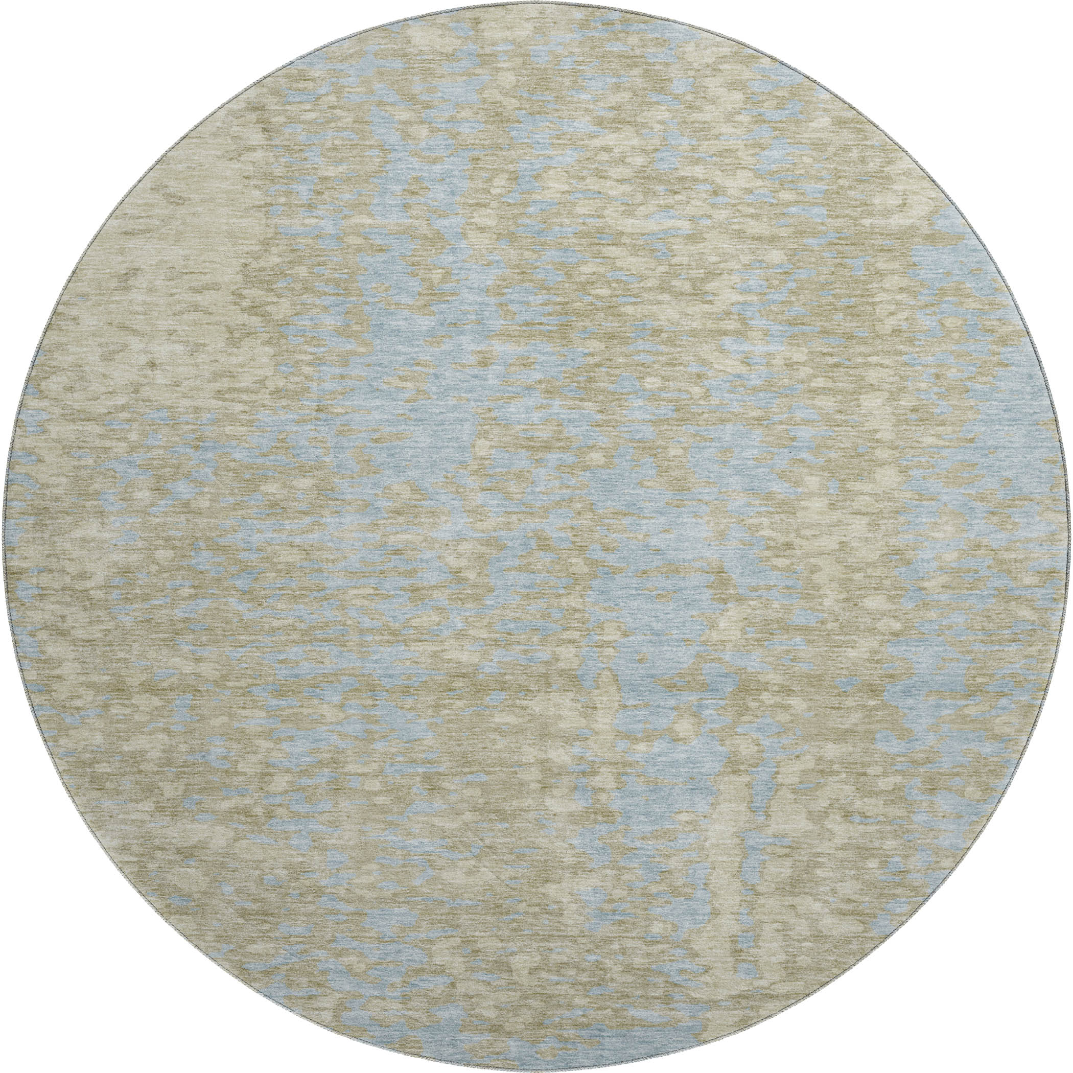 Rome Machine Washable Transitional Beige Brown Rug 8' x 8' #shape_Round