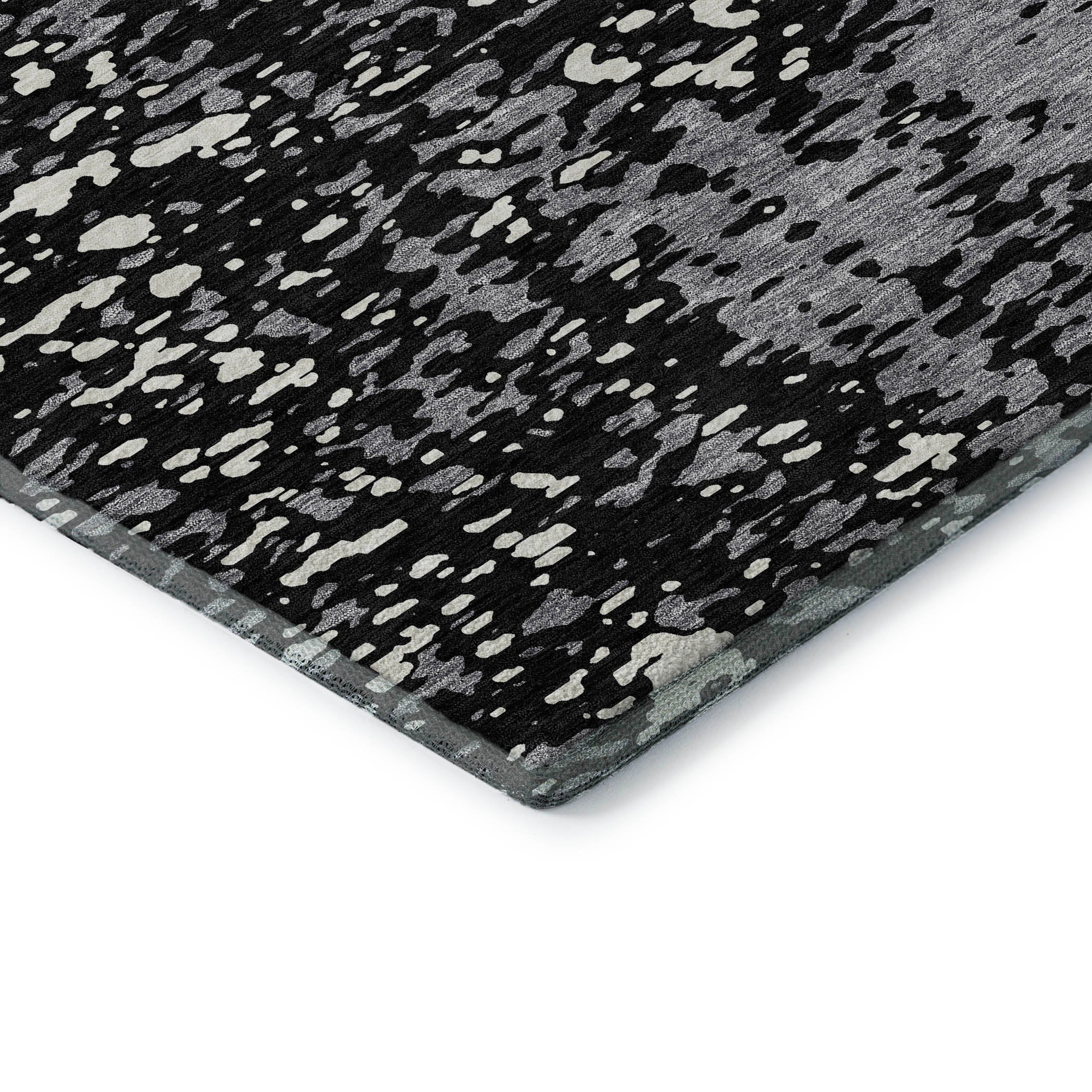 Rome Machine Washable Transitional Black Rug 1'8" x 2'6" #shape_Rectangle