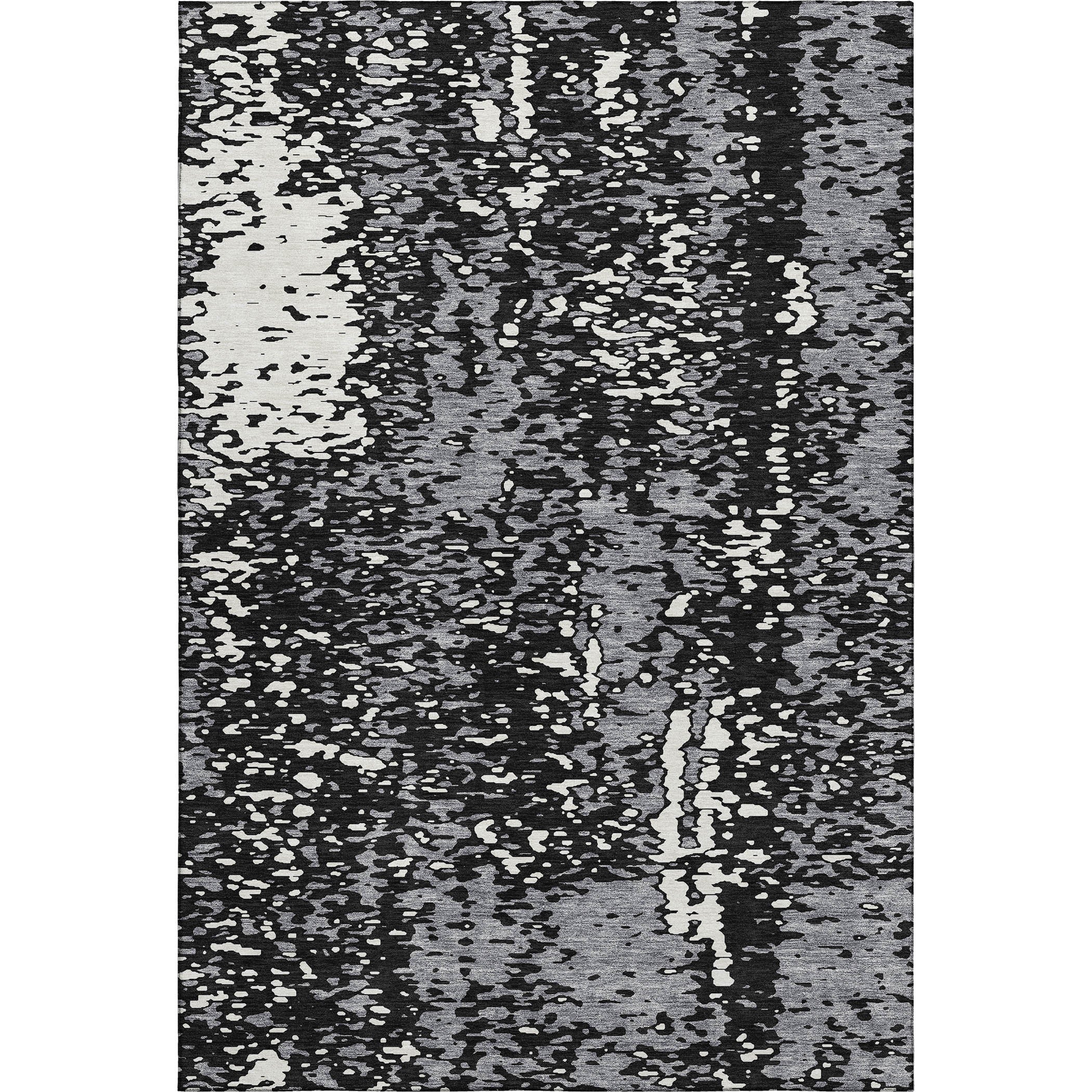 Rome Machine Washable Transitional Black Rug 2'6" x 3'10" #shape_Rectangle