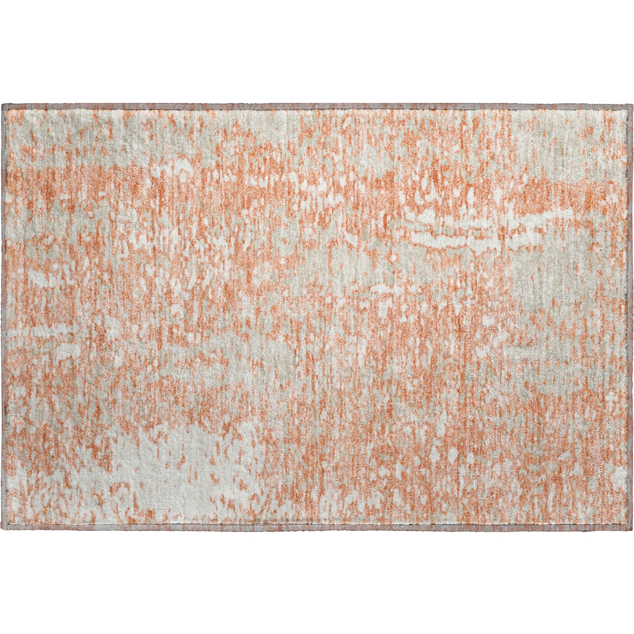 Rome Machine Washable Transitional Coral Orange Rug 1'8" x 2'6" #shape_Rectangle