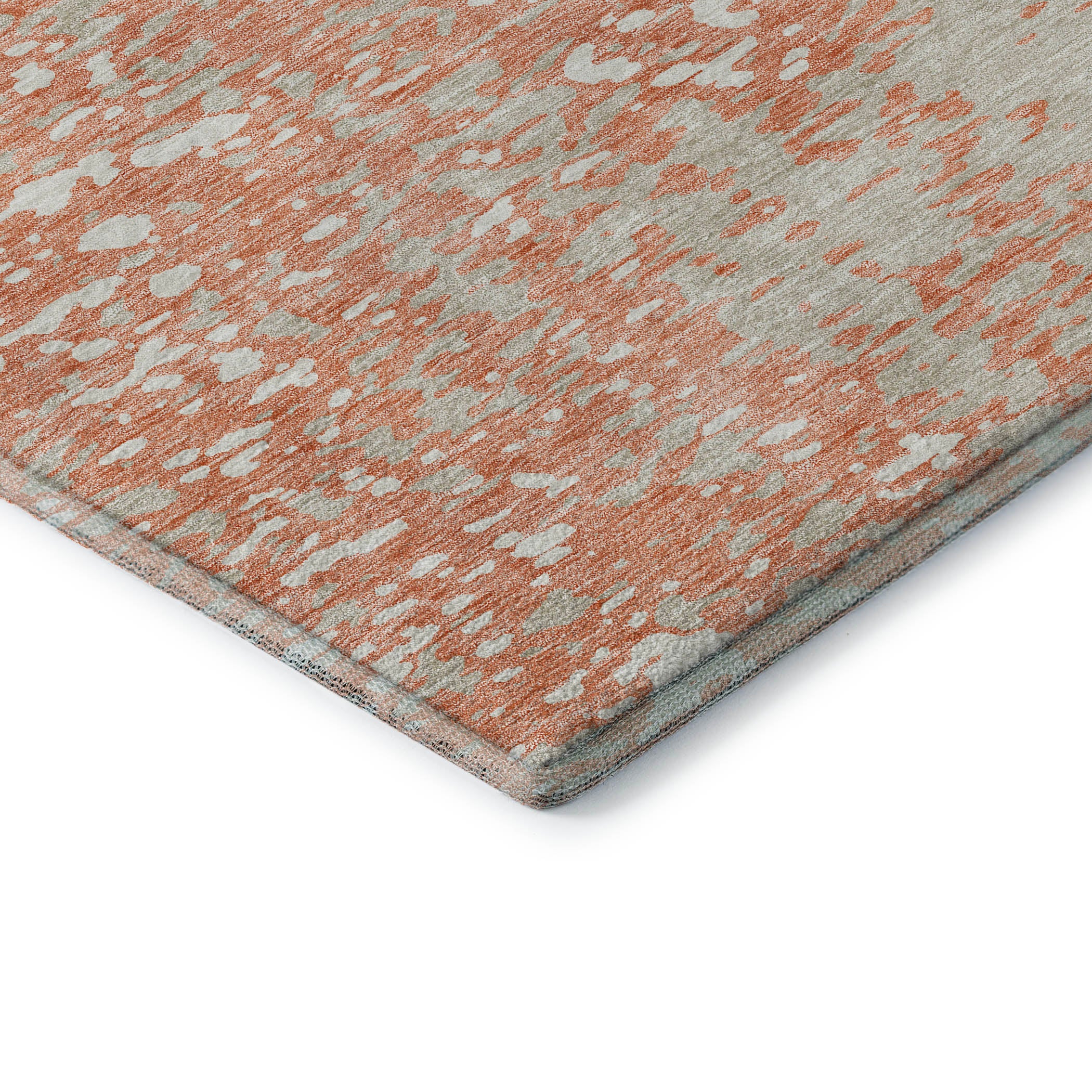 Rome Machine Washable Transitional Coral Orange Rug 1'8" x 2'6" #shape_Rectangle