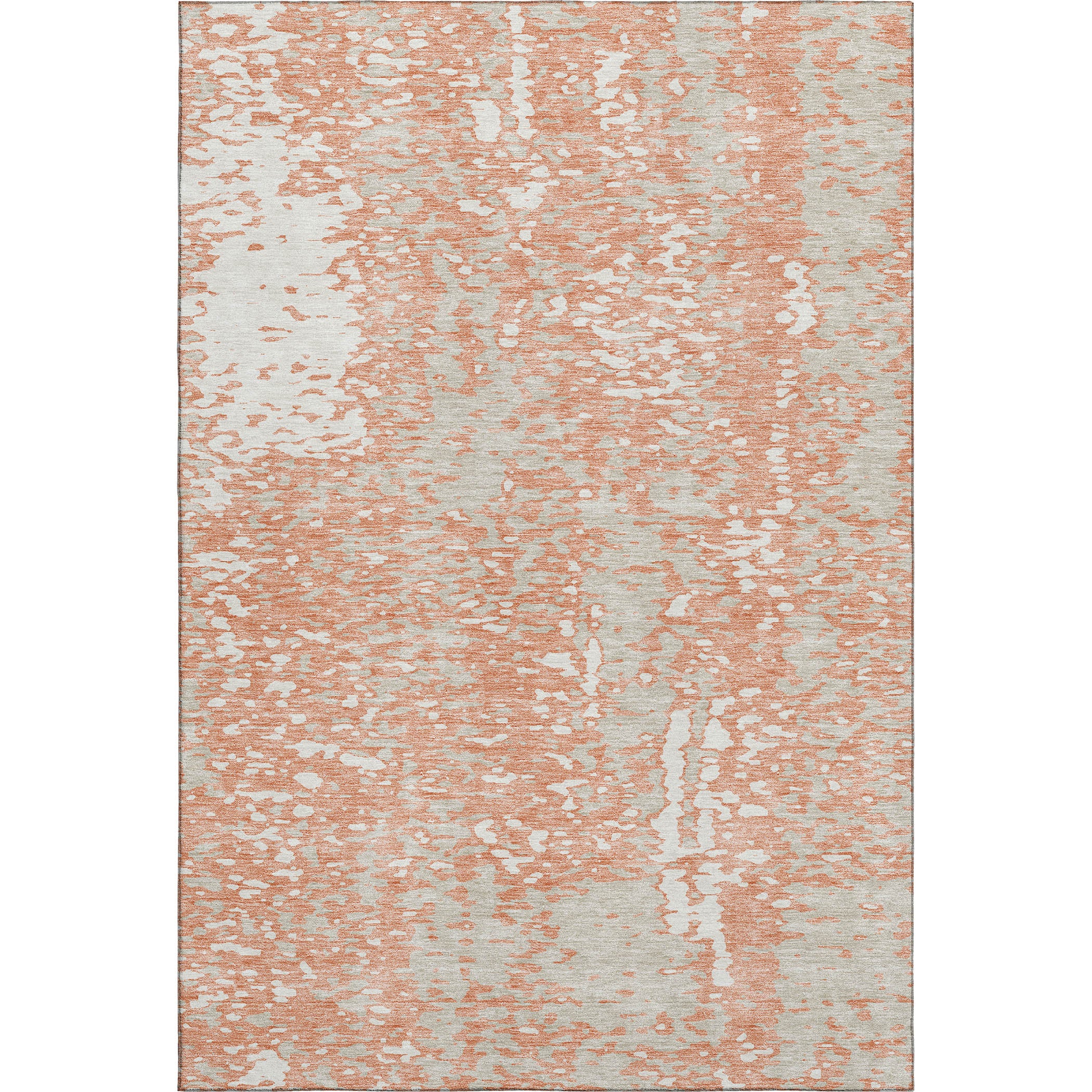 Rome Machine Washable Transitional Coral Orange Rug 2'6" x 3'10" #shape_Rectangle