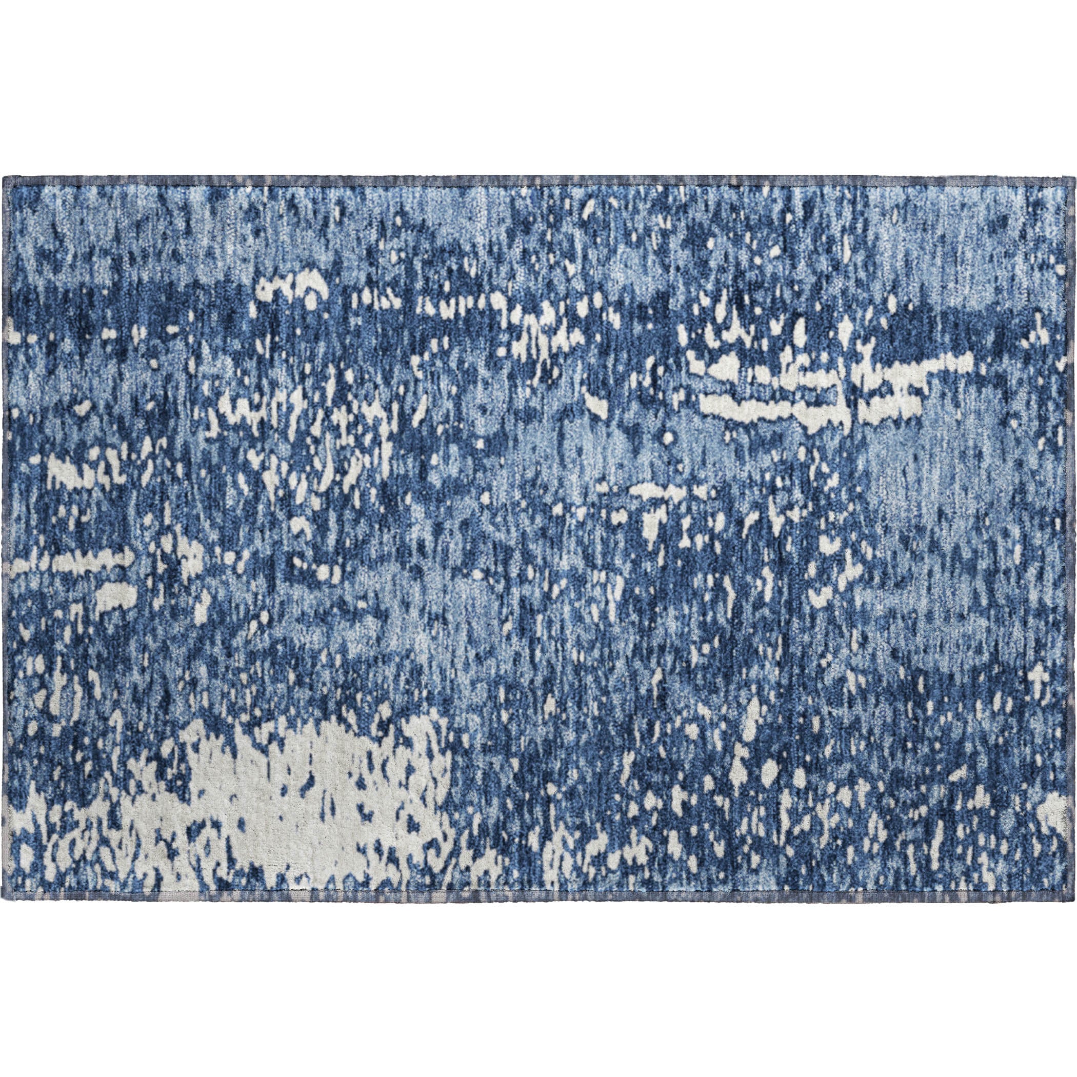 Rome Machine Washable Transitional Denim Blue Rug 1'8" x 2'6" #shape_Rectangle