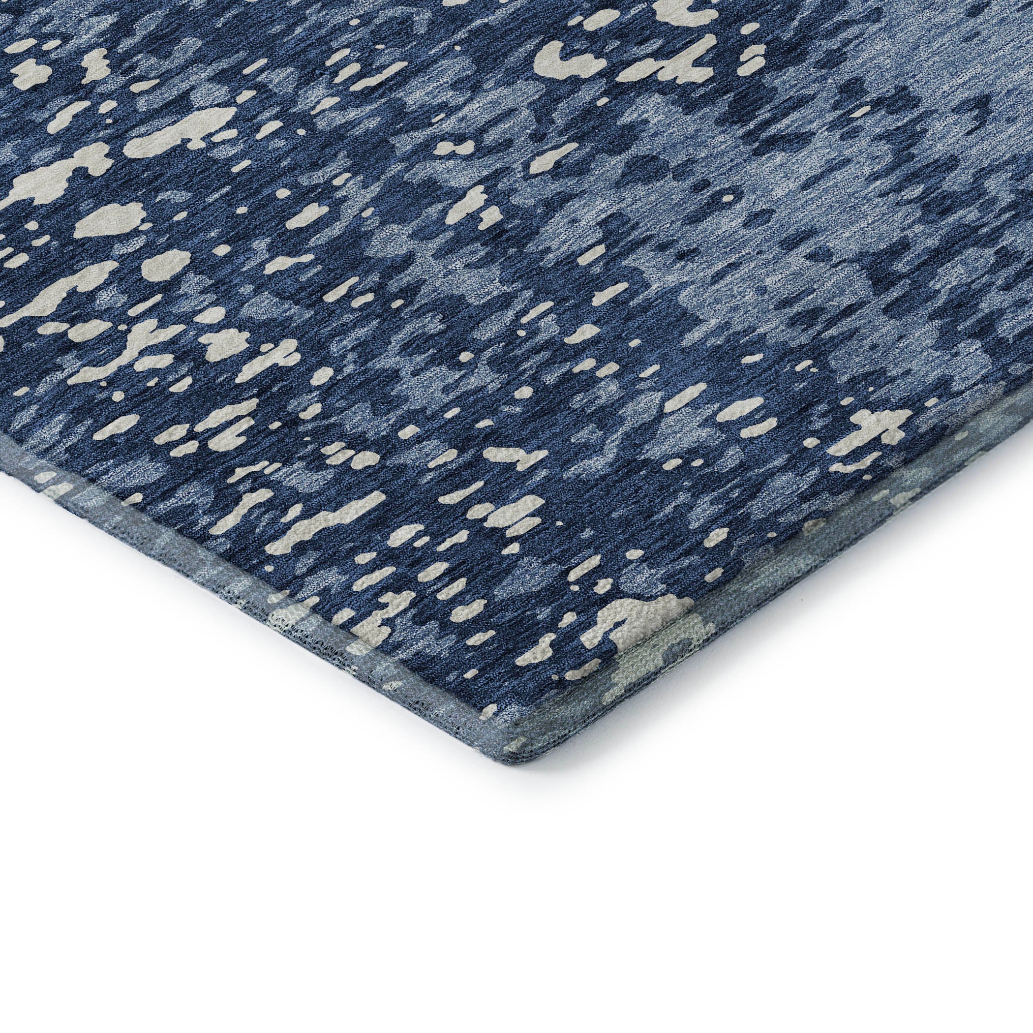 Rome Machine Washable Transitional Denim Blue Rug 1'8" x 2'6" #shape_Rectangle