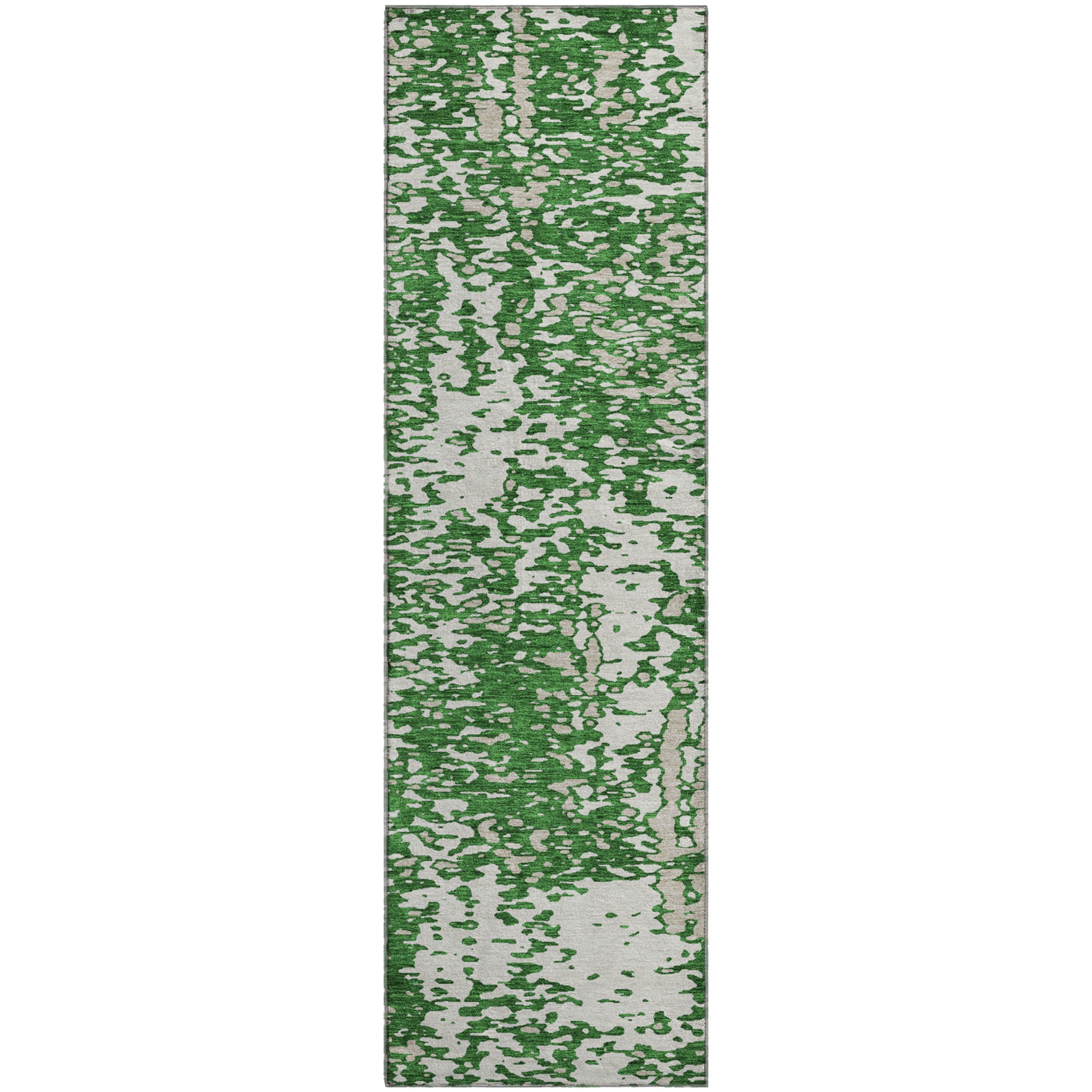 Rome Machine Washable Transitional Emerald Green Rug 2'3" x 7'6" #shape_Runner