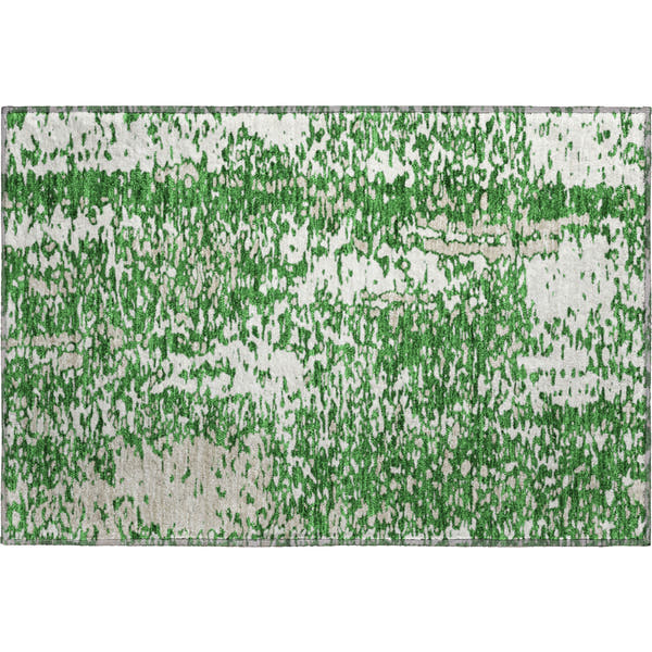 Rome Machine Washable Transitional Emerald Green Rug 1'8" x 2'6"