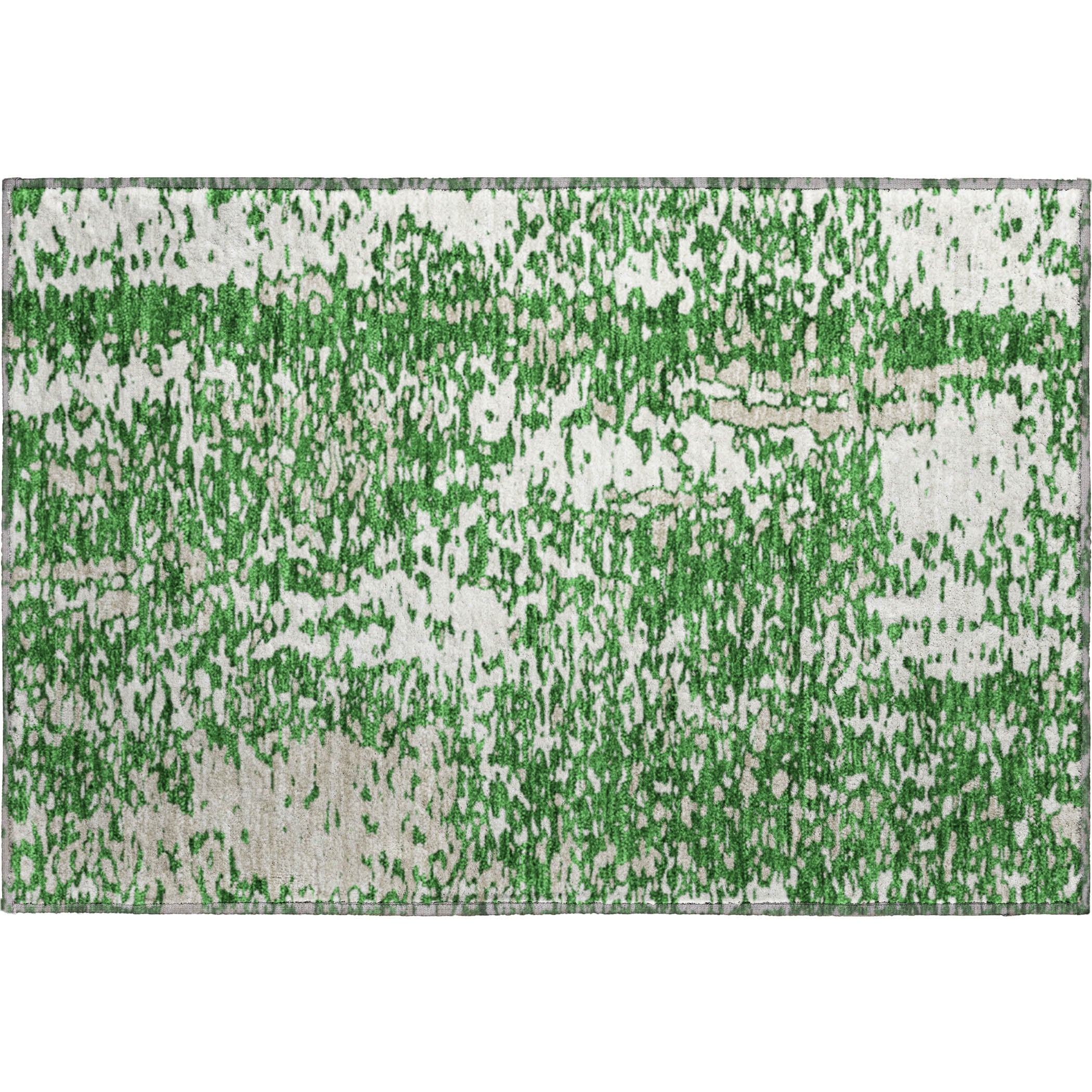 Rome Machine Washable Transitional Emerald Green Rug 1'8" x 2'6" #shape_Rectangle