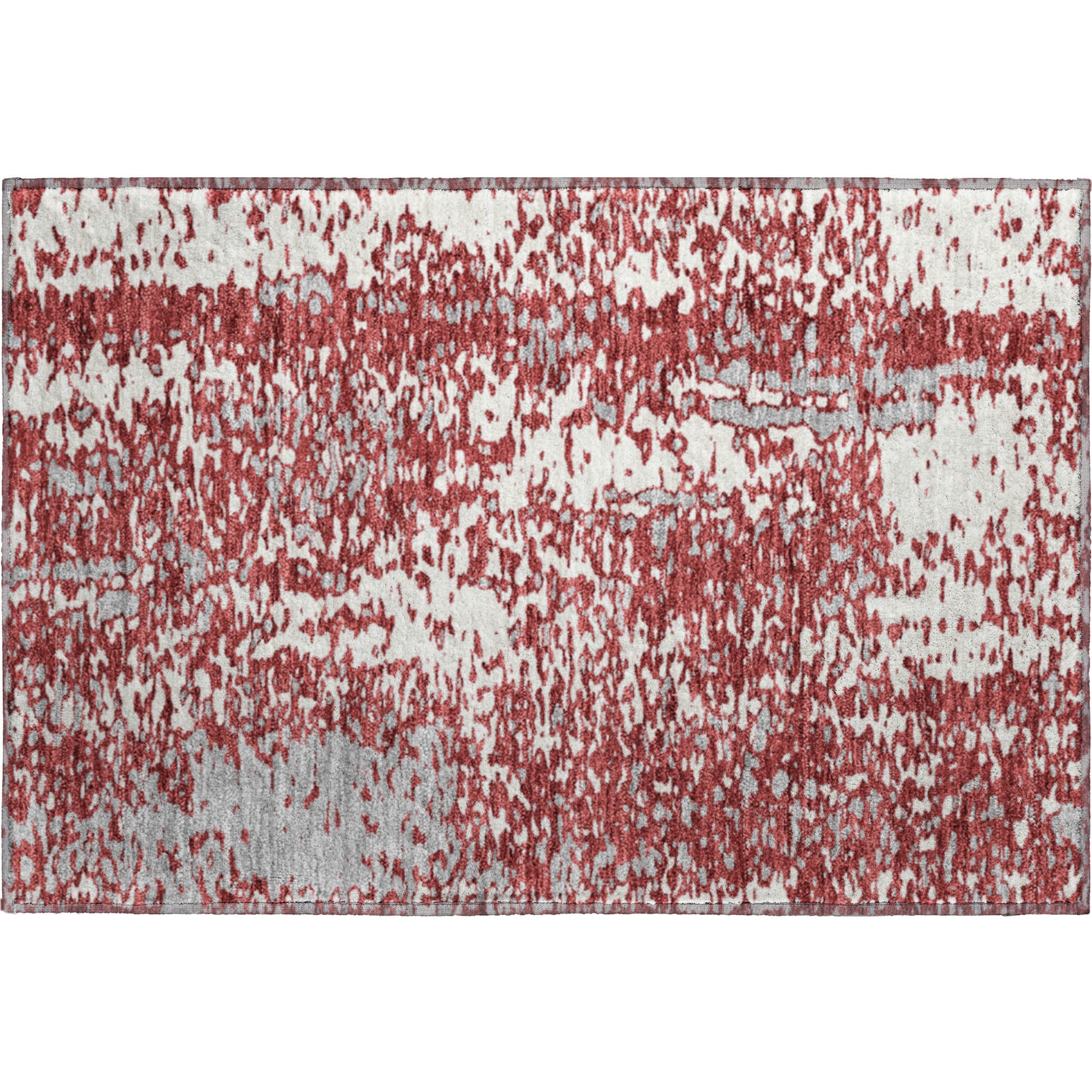 Rome Machine Washable Transitional Garnet Red Rug 1'8" x 2'6" #shape_Rectangle
