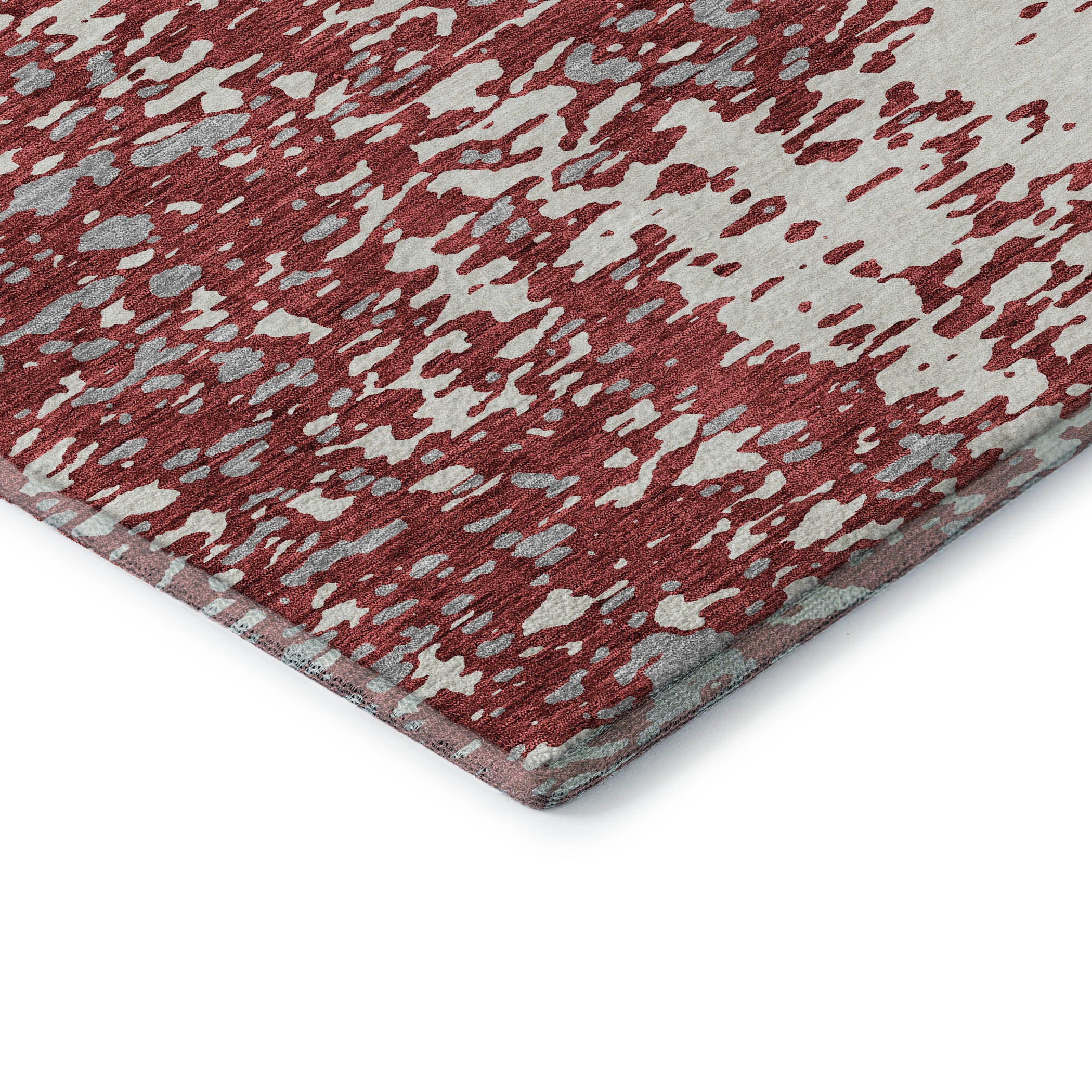 Rome Machine Washable Transitional Garnet Red Rug 1'8" x 2'6" #shape_Rectangle